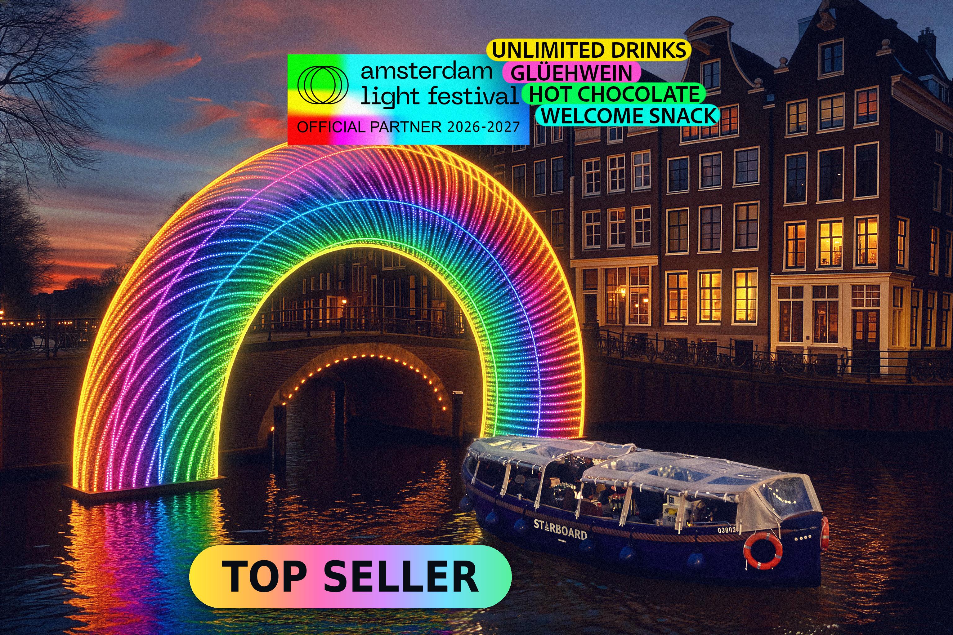 Amsterdam Light Festival Electric Boat Cruise with Drinks