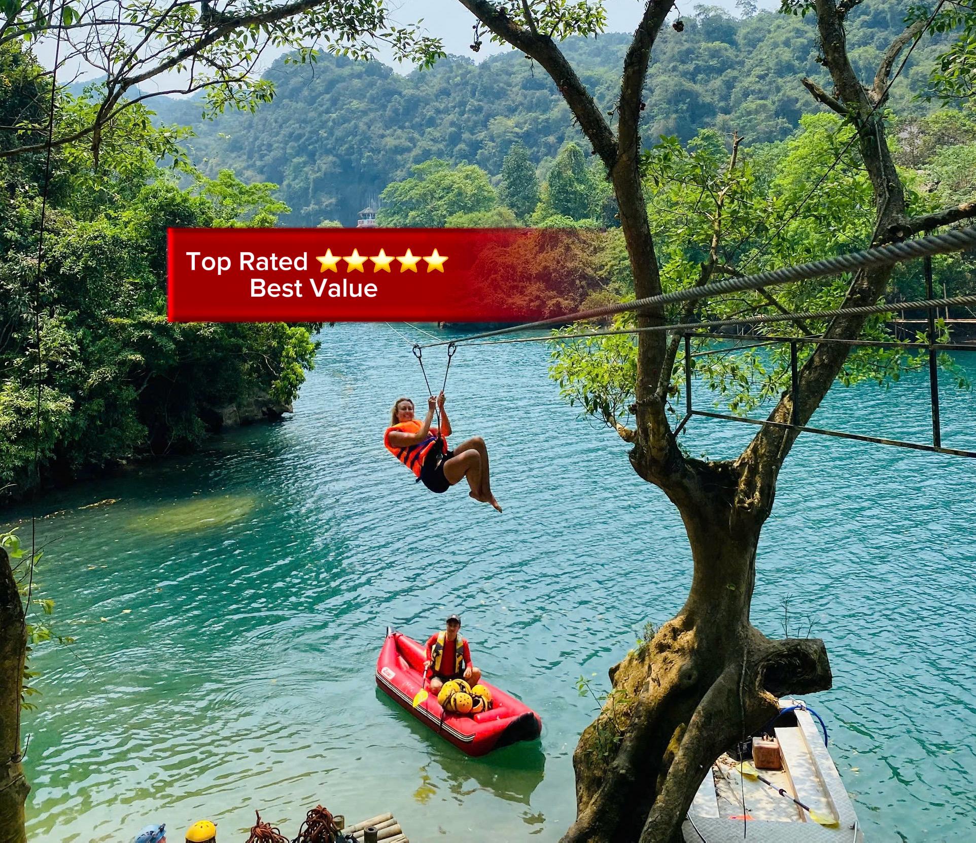 Paradise Cave & Dark Cave Adventure with Zipline and Mud Bath