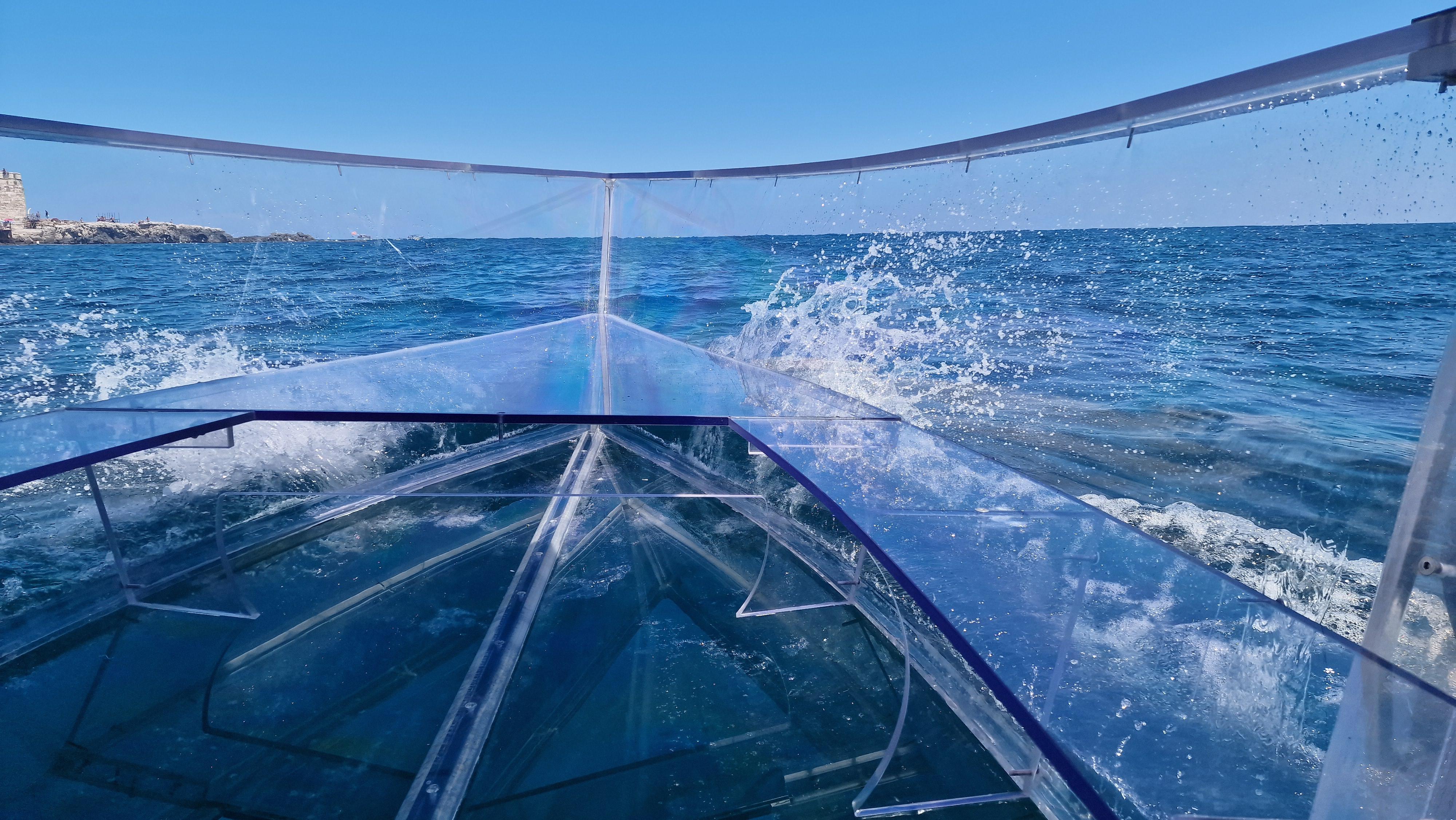 Syracuse: Coast and Sea Caves Full Transparent Boat Tour