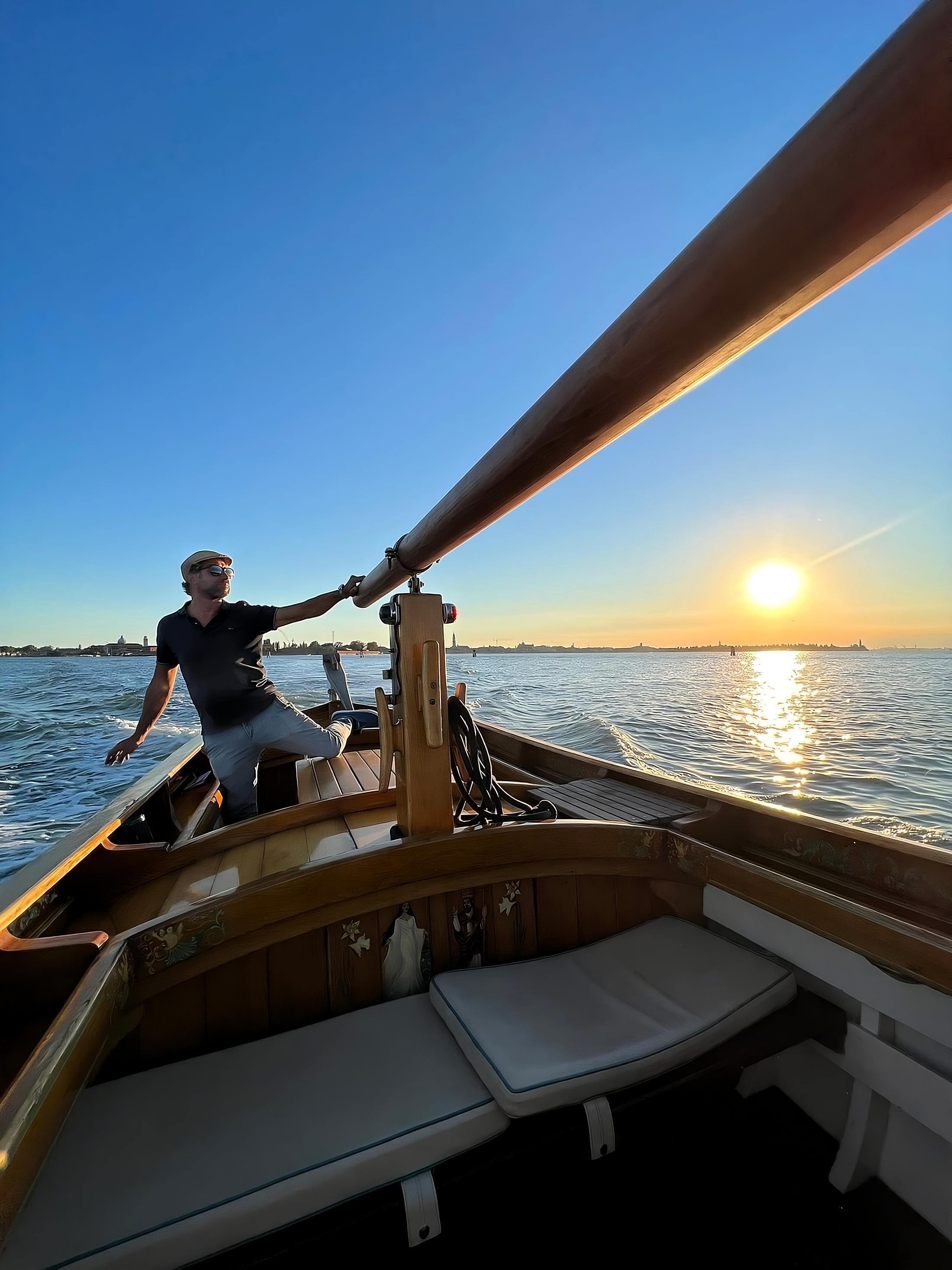 Venice Sunset Lagoon Cruise on a Traditional Wooden Boat