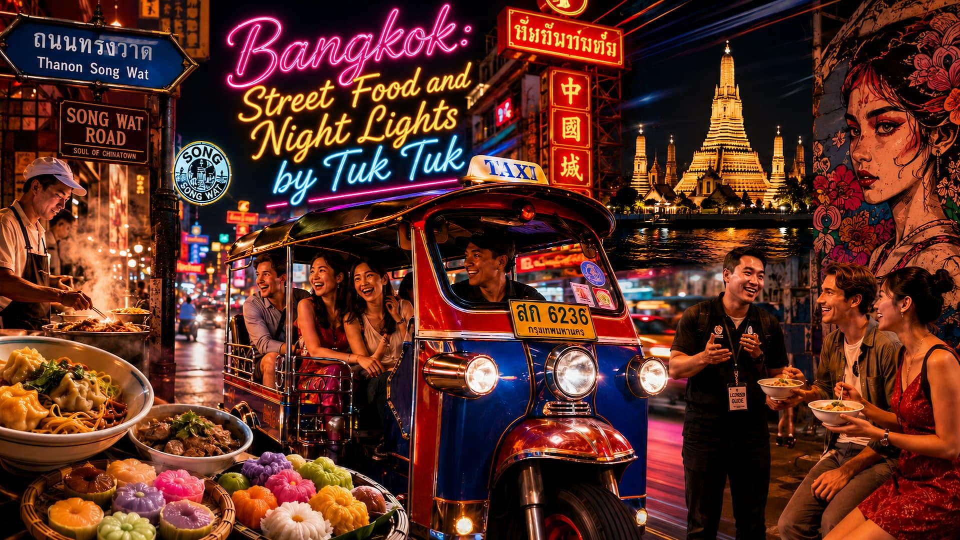 Bangkok Street Food & Night Lights Tuk Tuk Tour