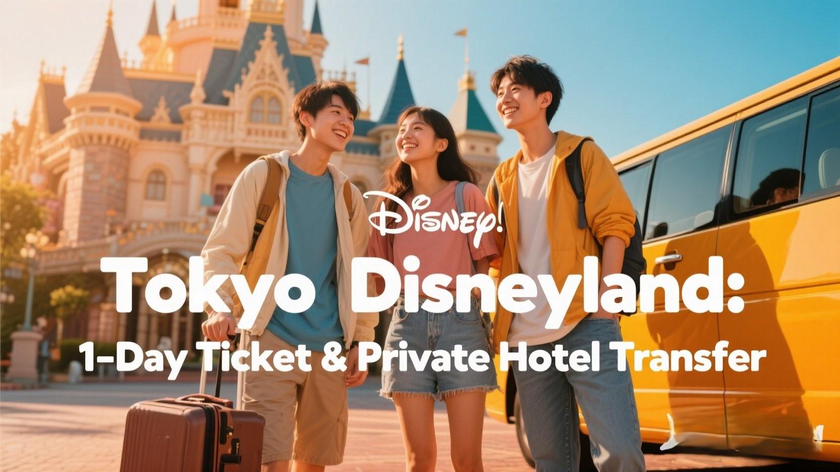 Tokyo Disneyland 1-Day Entry Ticket and Private Hotel Transfer