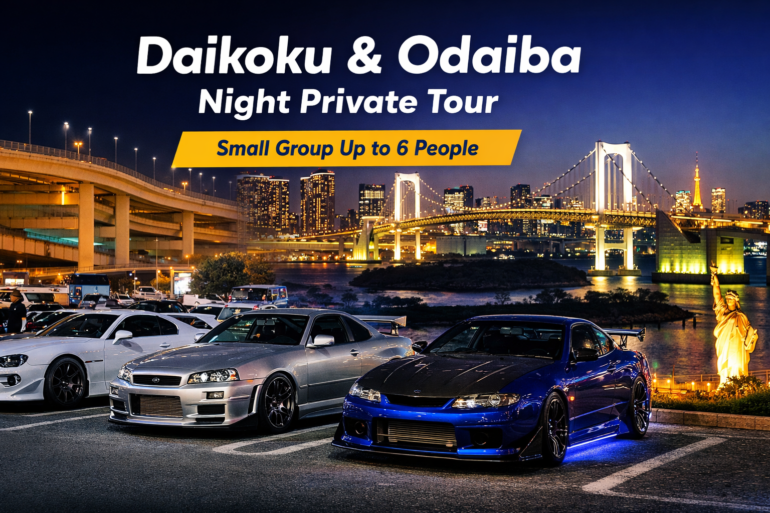 Private JDM Night Group Tour to Daikoku PA Car Meet