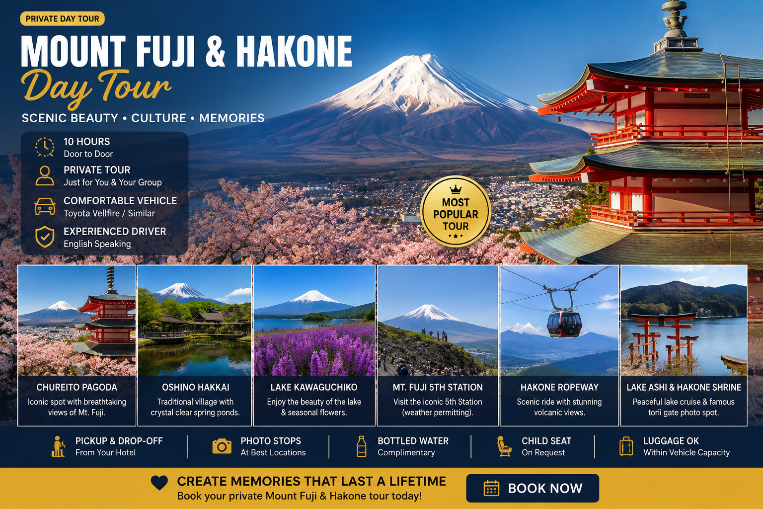 Private Mt. Fuji & Hakone Day Tour from Tokyo