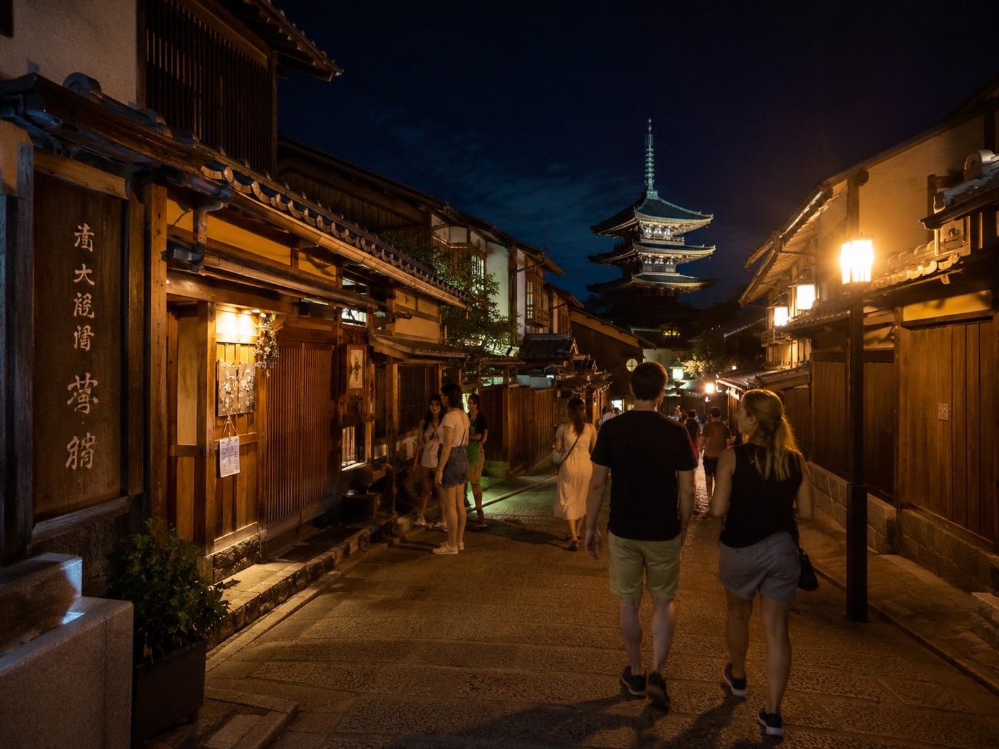 Tour privado a pie por Kioto al atardecer: Gion, Pontocho y el santuario Yasaka
