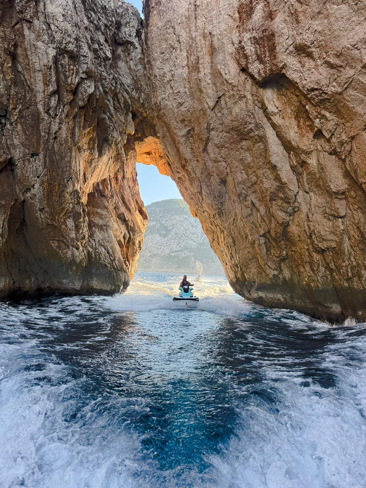 Jet Ski Adventure to Cala d'Albarca from San Antonio