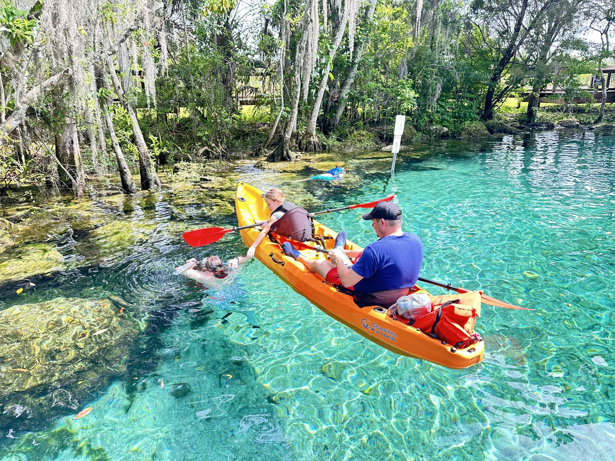 Clear-Bottom Kayak & Snorkel Adventure to Three Sisters Springs