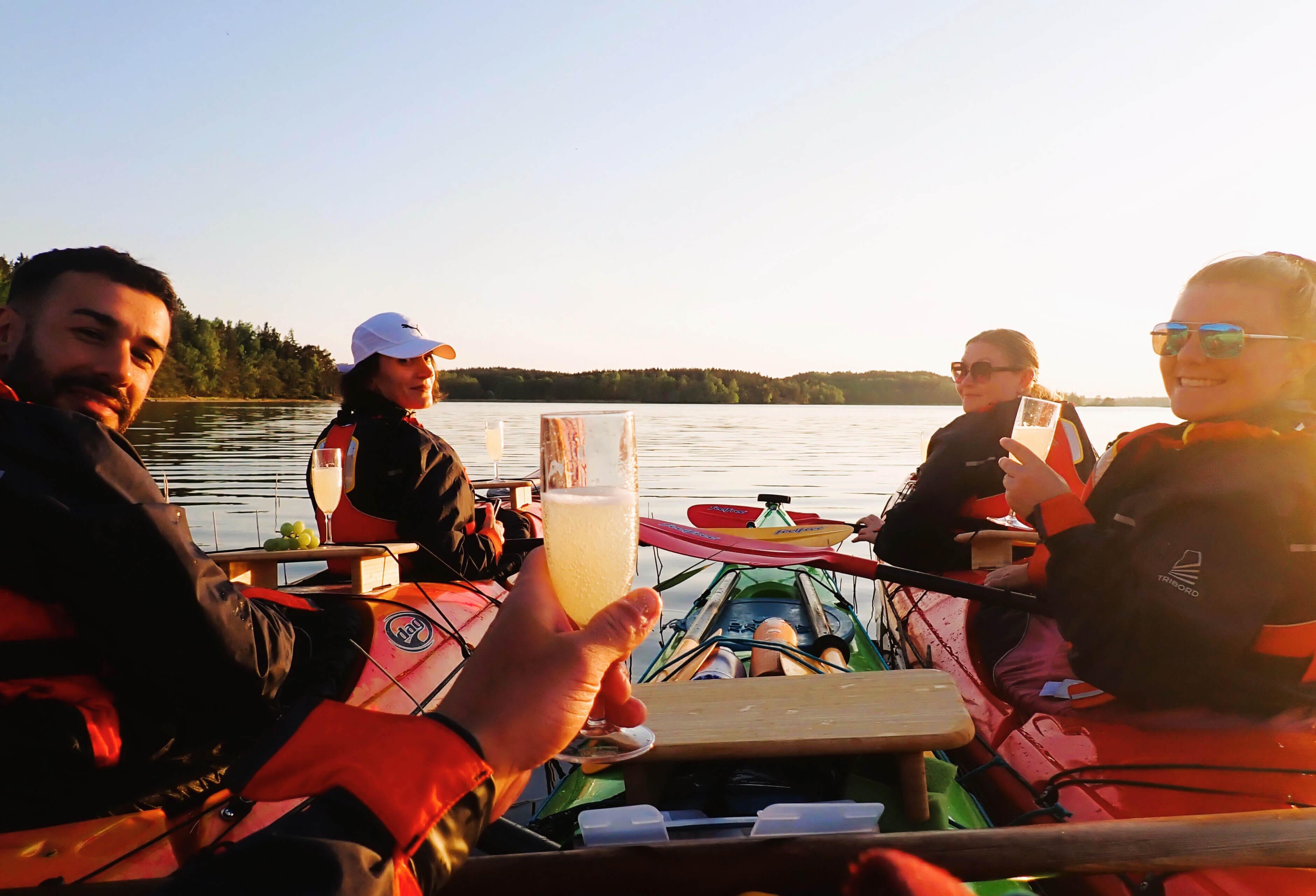 Sunset Kayaking in Stockholm Archipelago