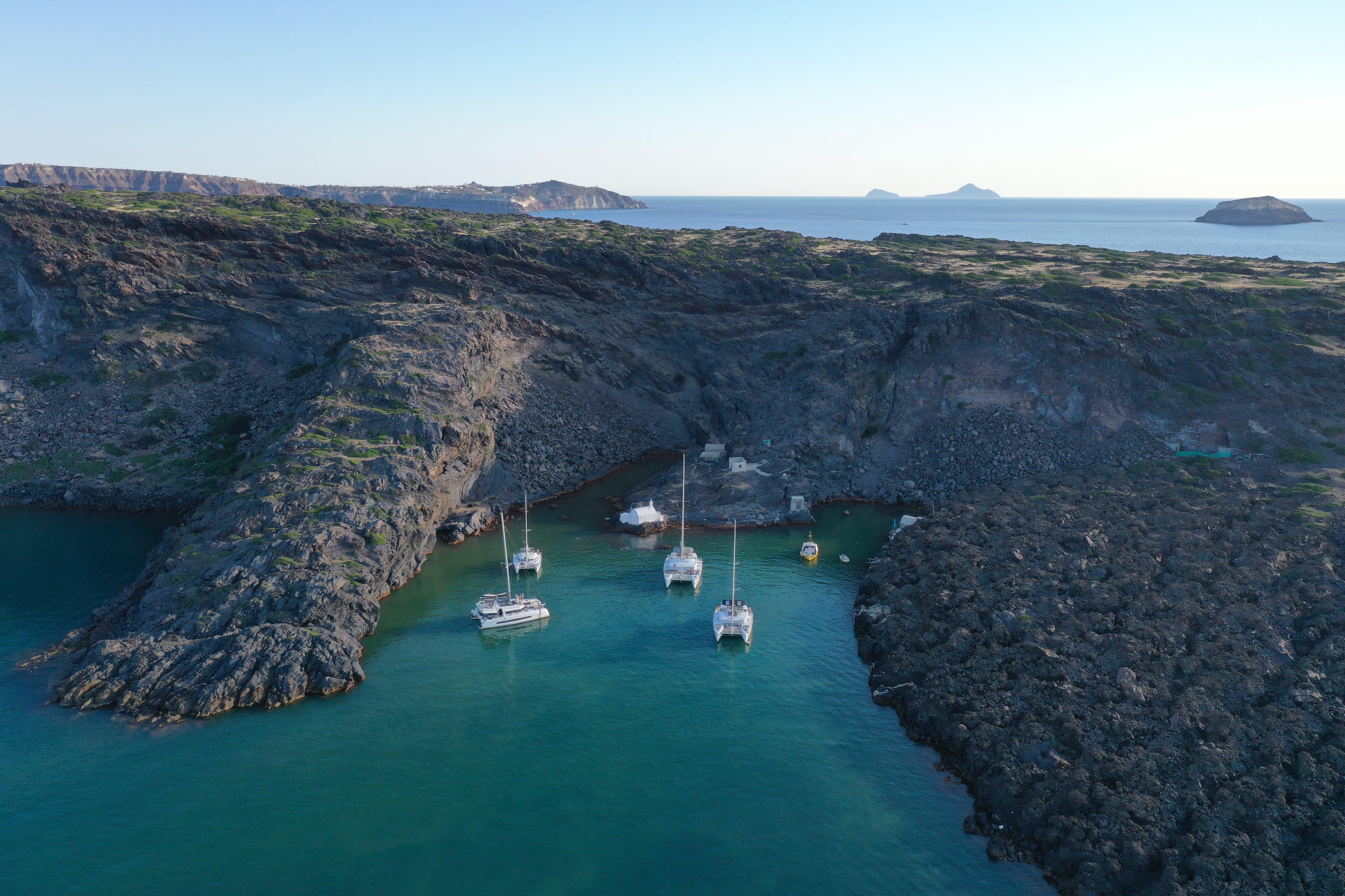 Santorini Catamaran Cruise with BBQ & Unlimited Drinks