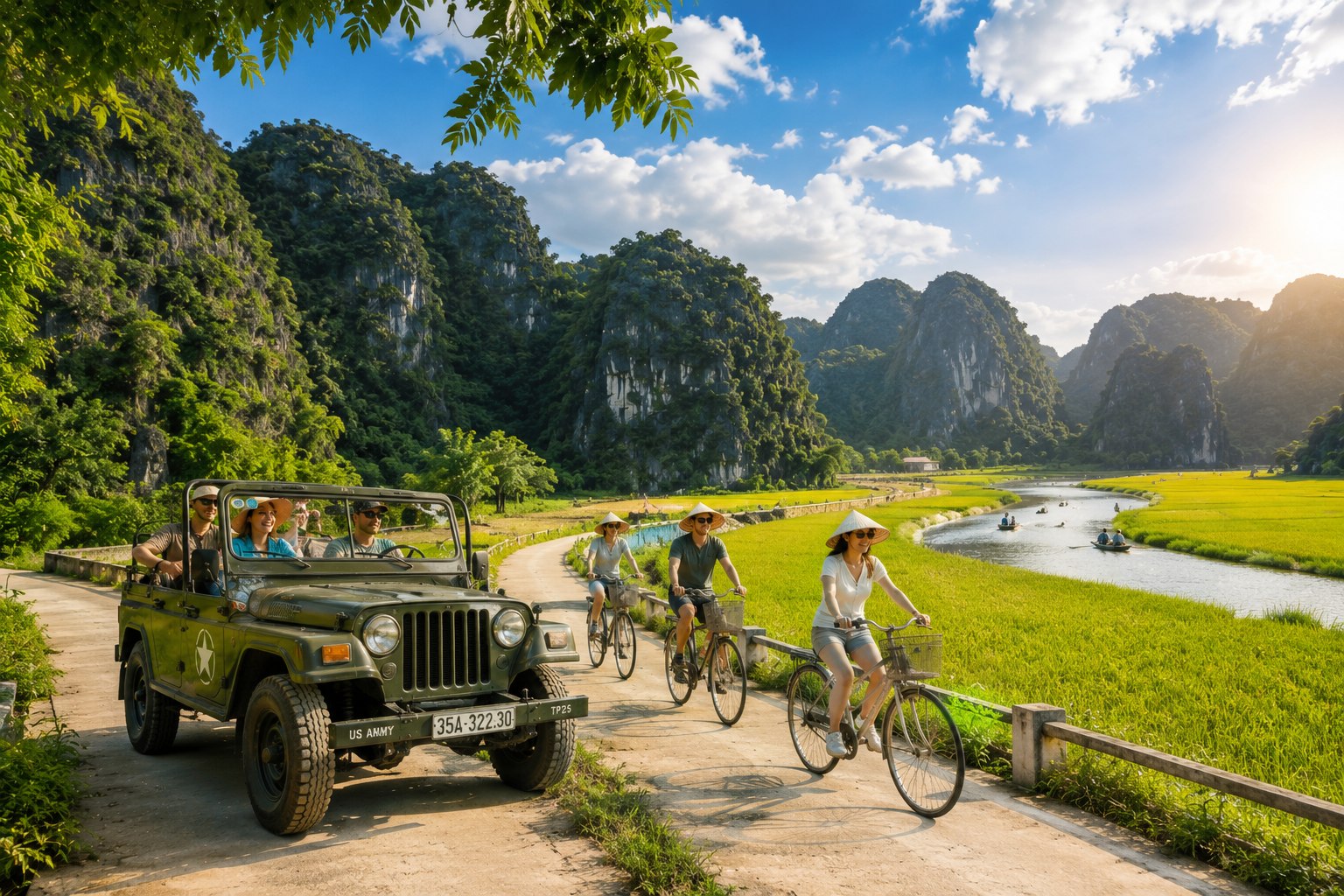Ninh Binh Jeep, Bike, Trang An & Mua Cave Half-Day Tour