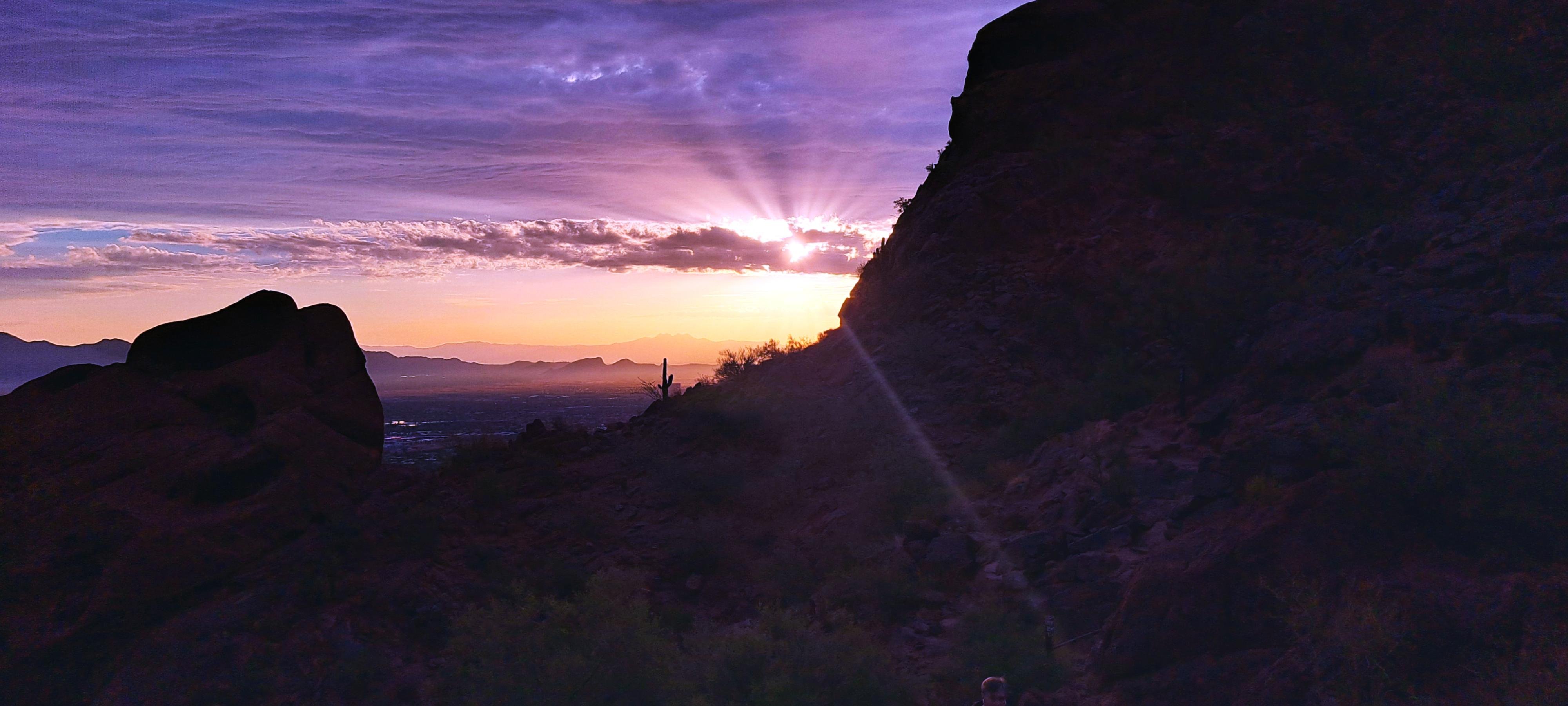 Sunrise Desert Hike with Mountain Views