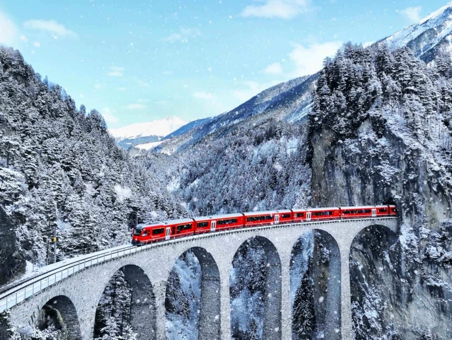 Milan to St. Moritz & Bernina Red Train Day Trip