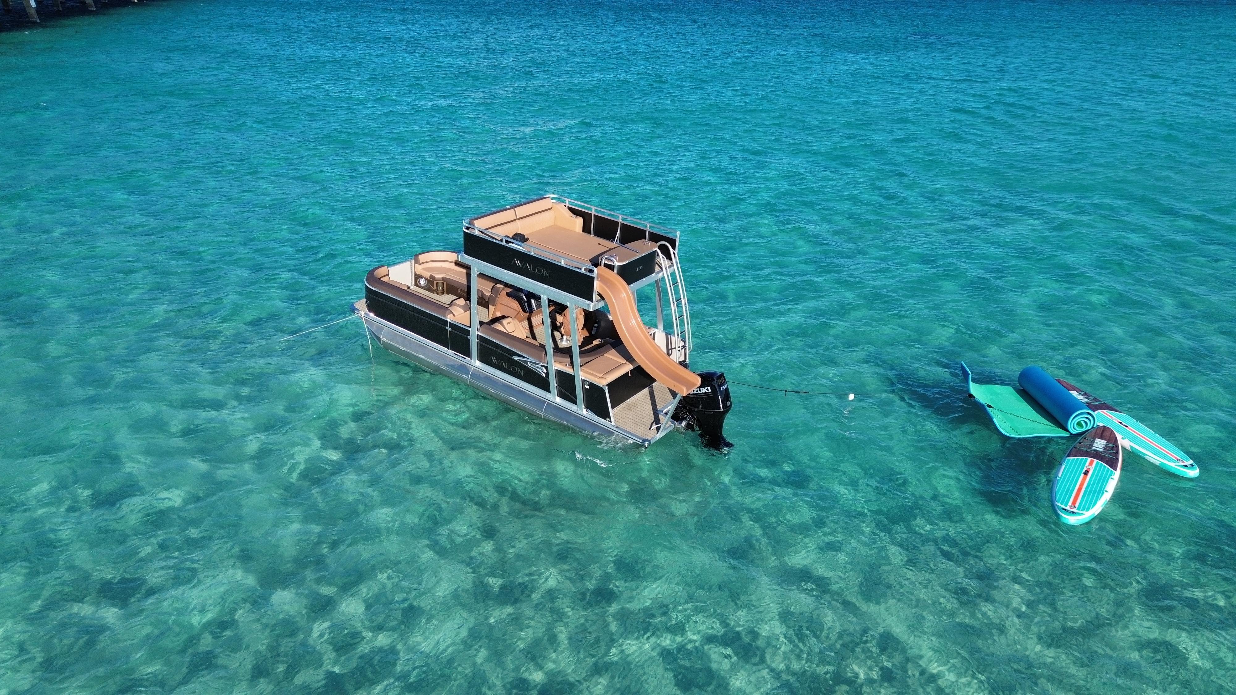 Crab Island Luxury Slide Pontoon Private Charter