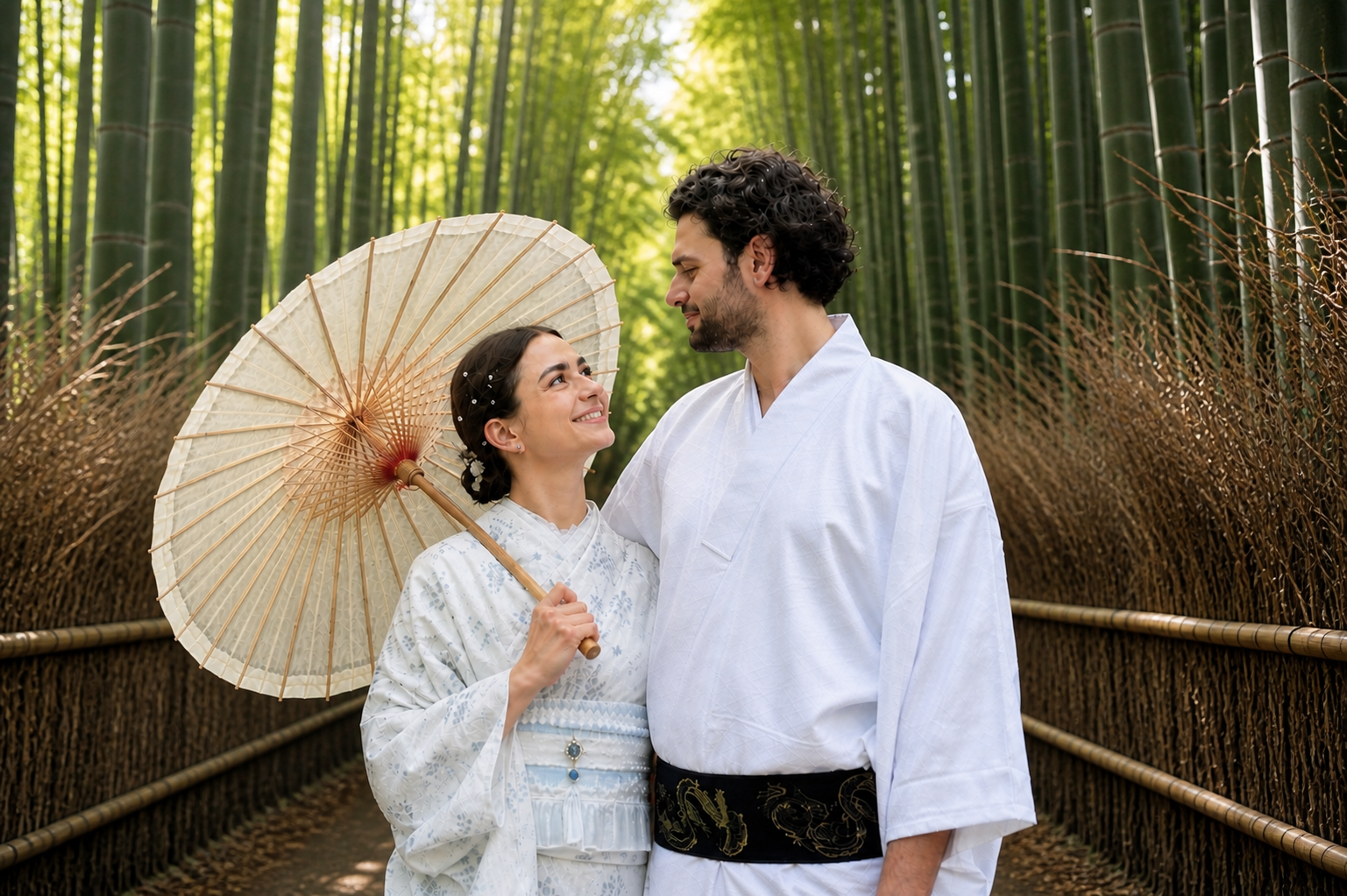Aluguel de Kimono em Arashiyama com Penteado de Cortesia