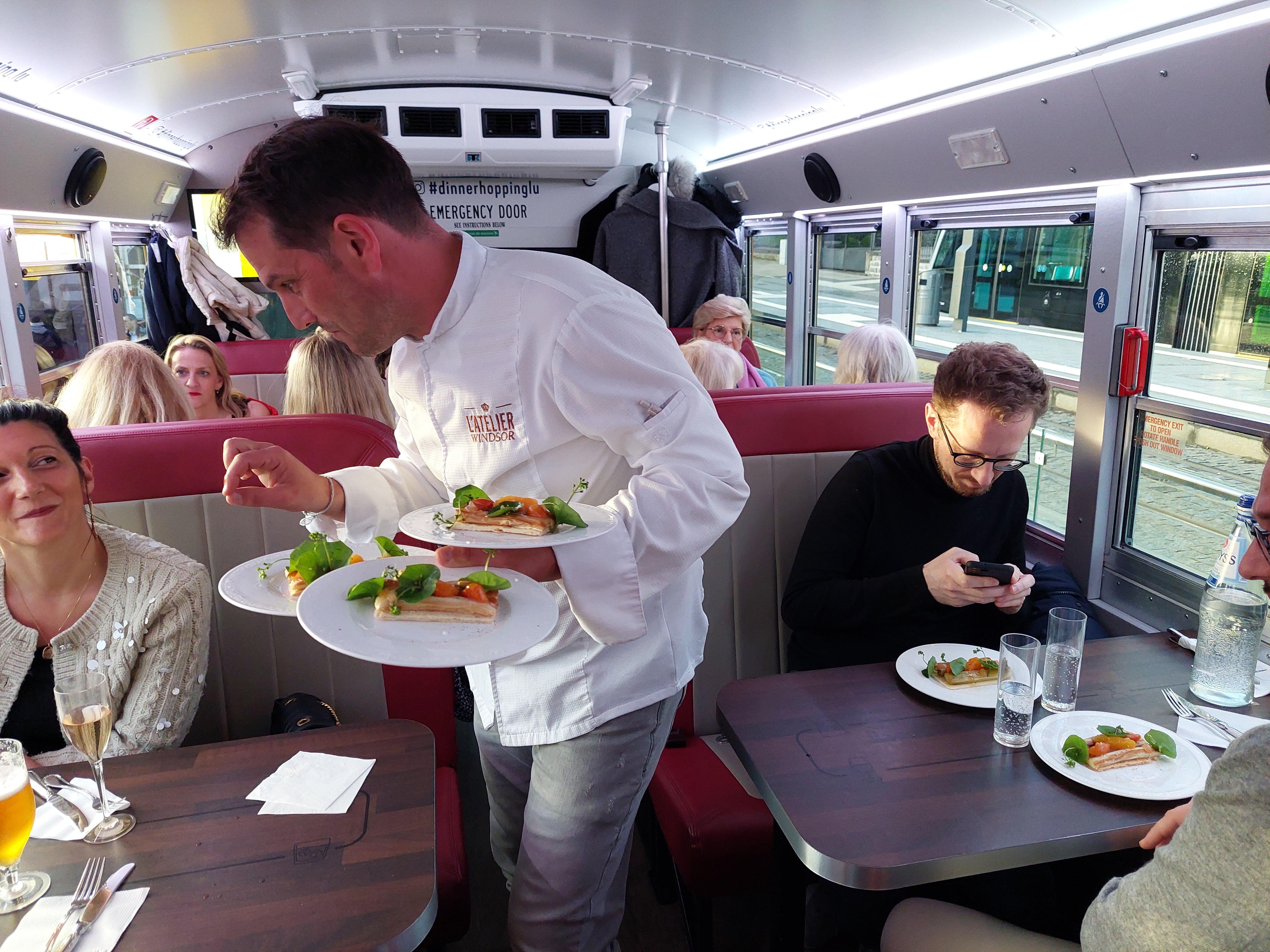 Gourmet Dinner Hopping in a Vintage School Bus
