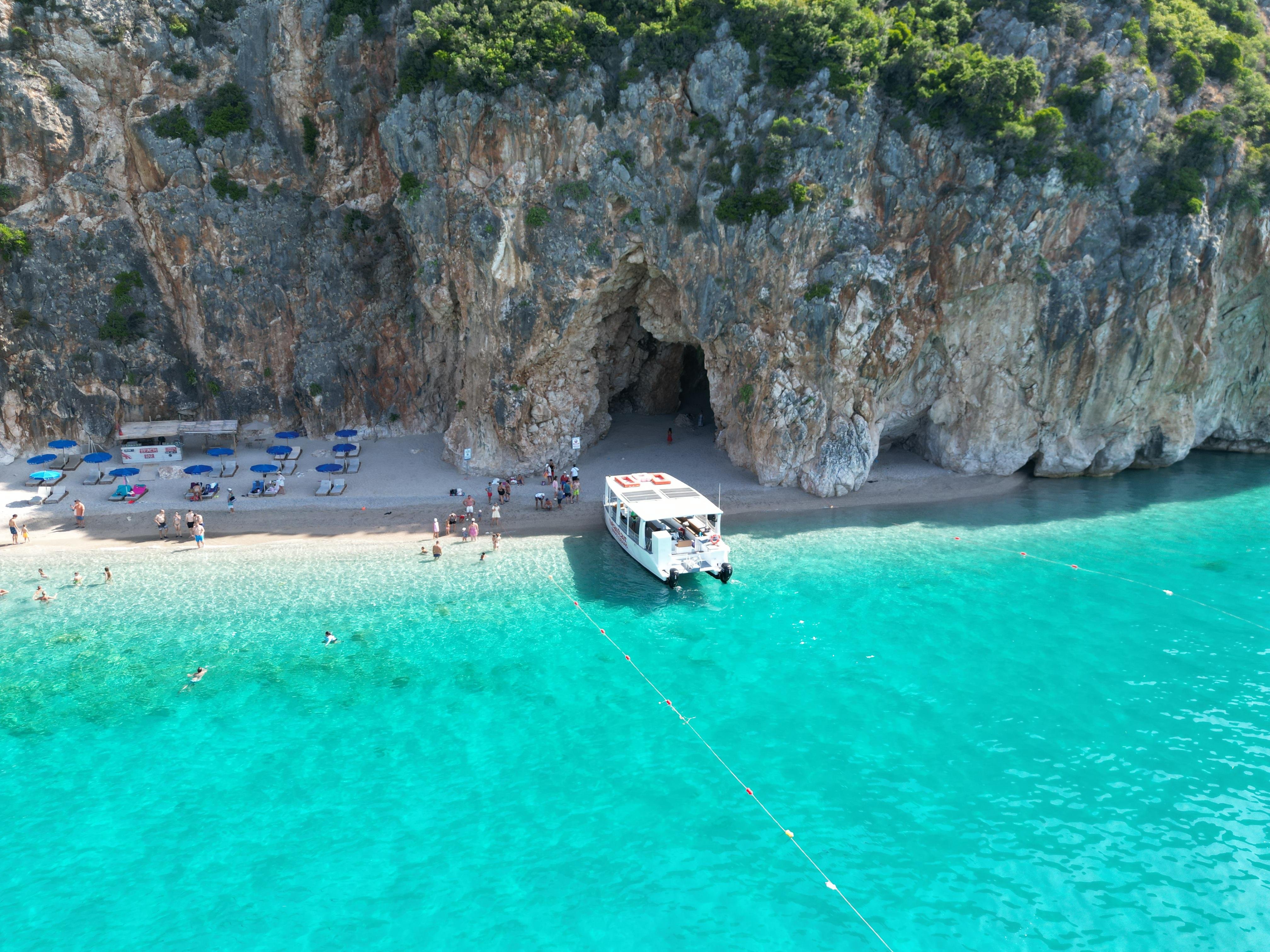 Albanian Riviera Catamaran Adventure with Swimming Stops