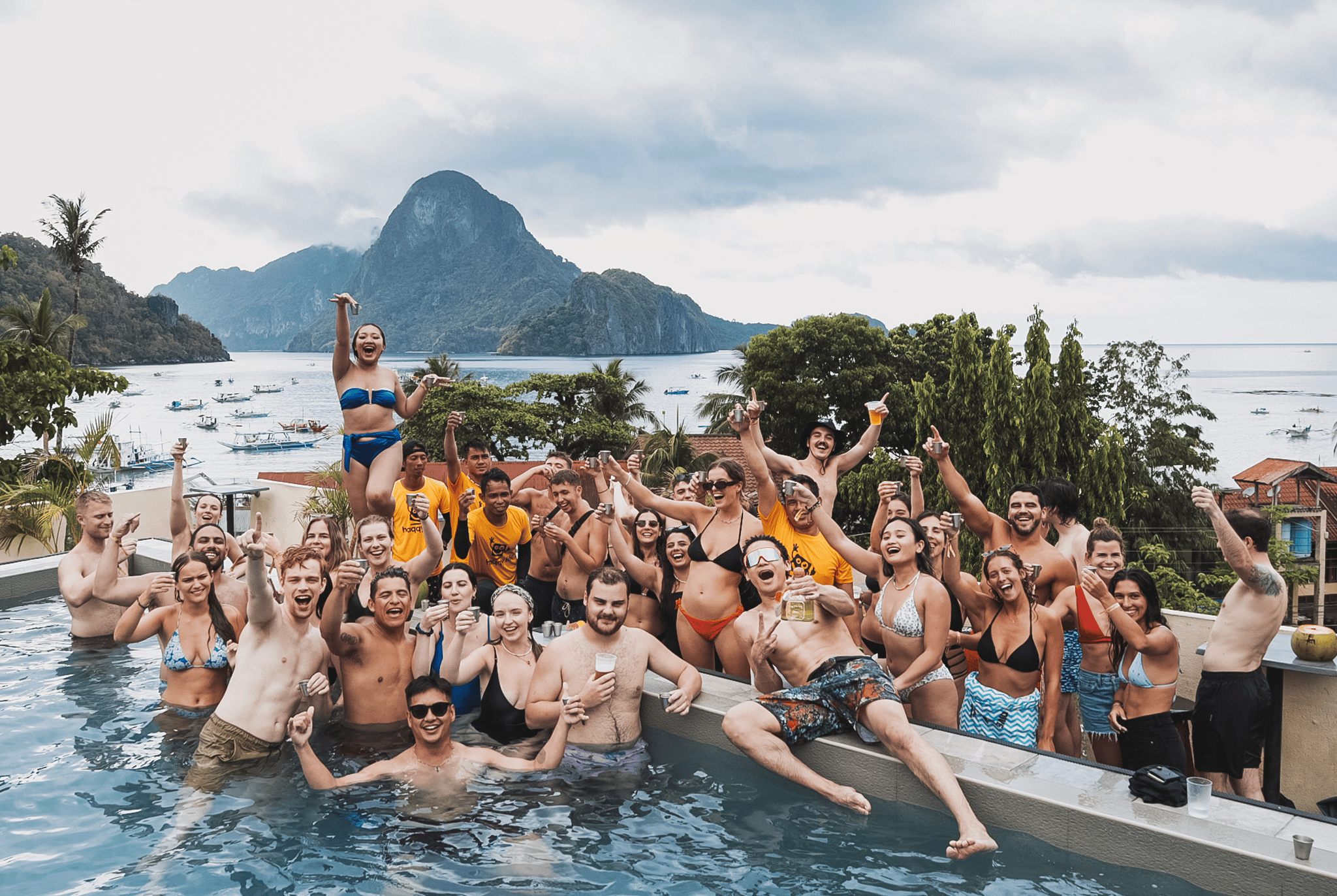 El Nido Social Island Hopping Adventure with Rooftop Pool Party