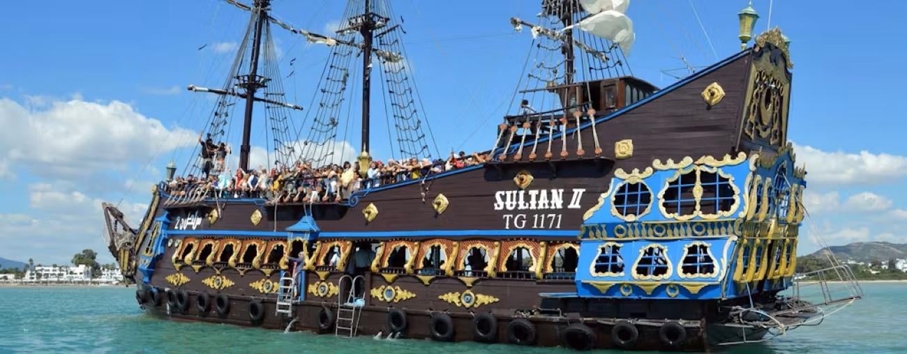 Sousse Mediterranean Boat Party with Swimming & Live Entertainment