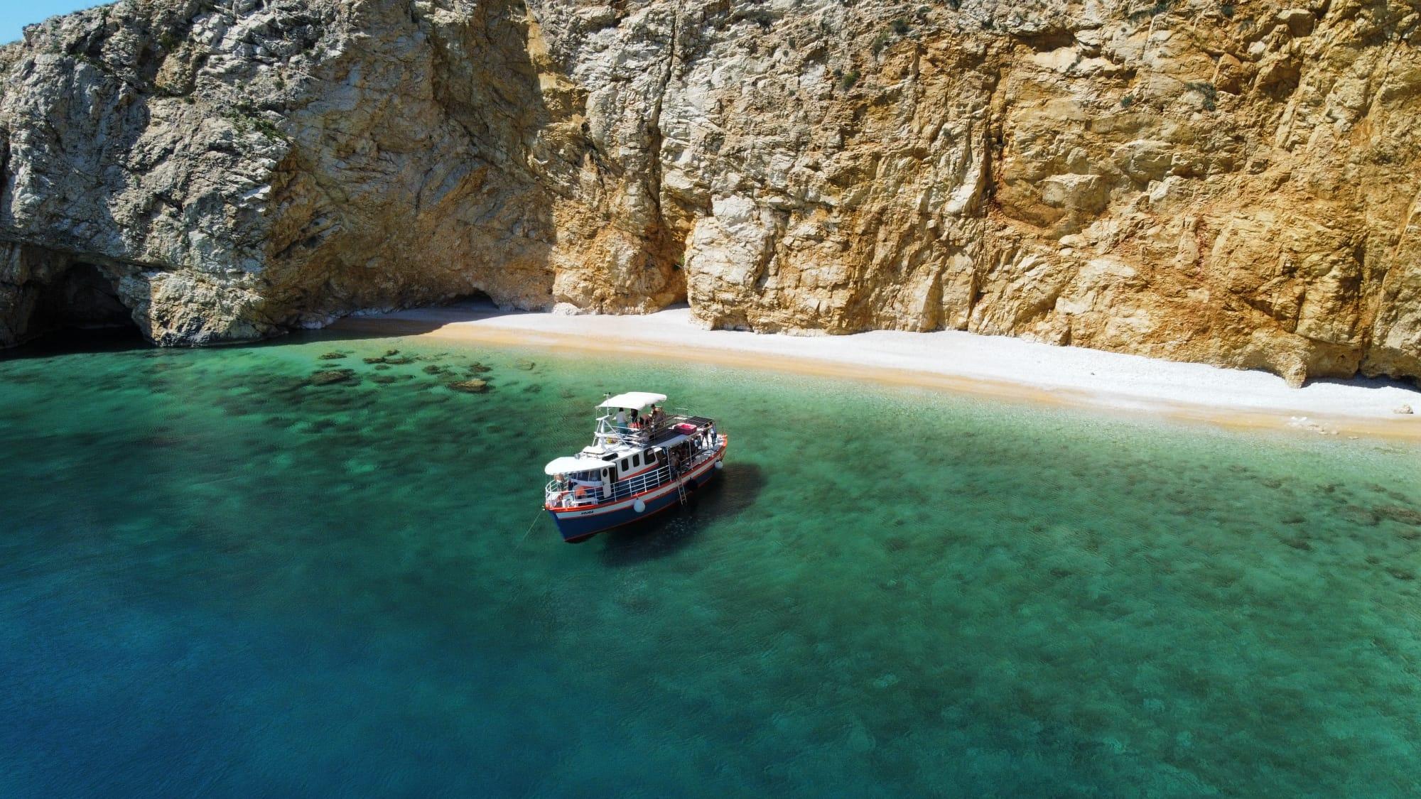 Krk Island Hopping: Blue Cave, Golden Beach & Wildlife Cruise