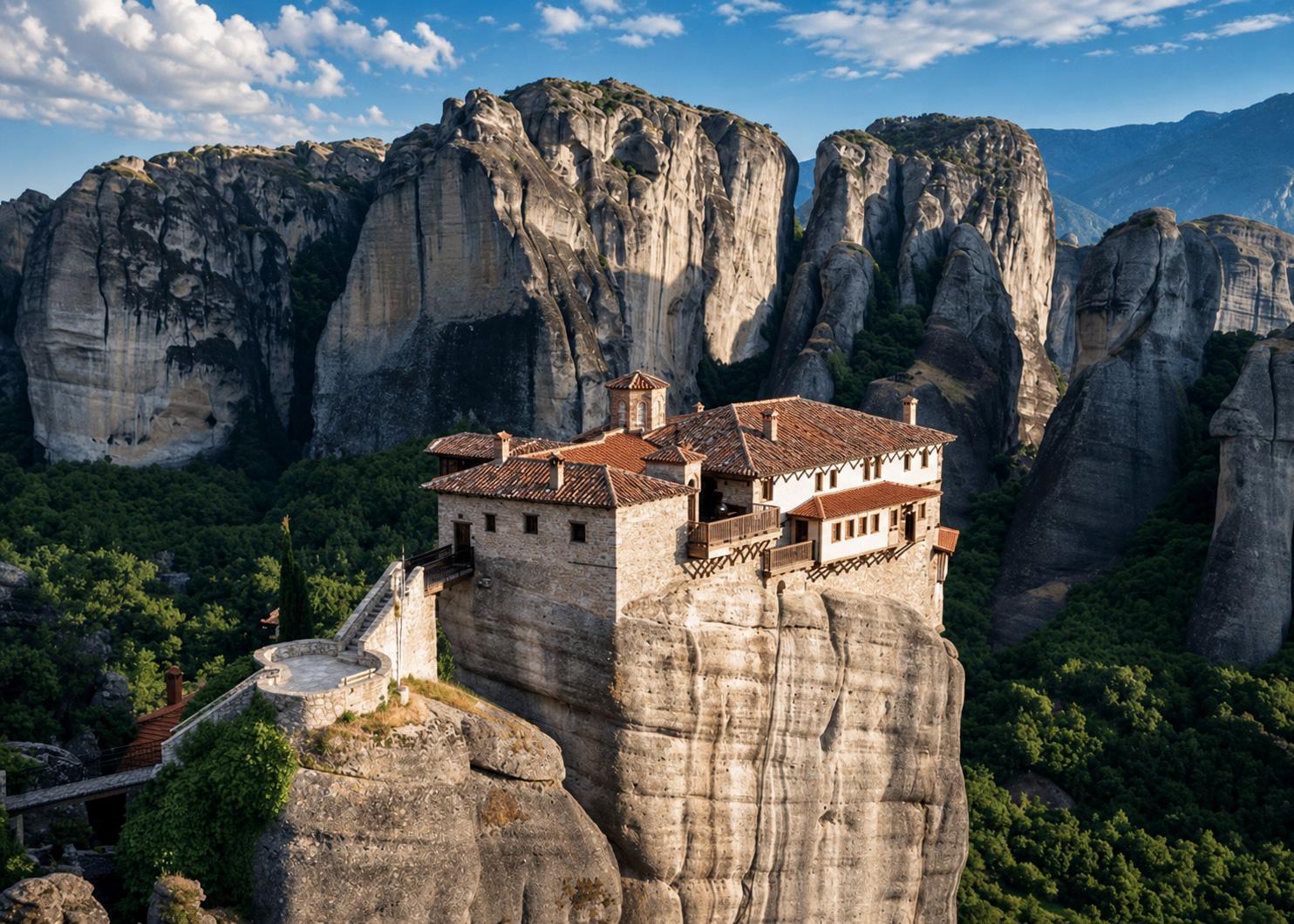 Athens to Meteora: Full-Day Monastery & Caves Tour with Lunch