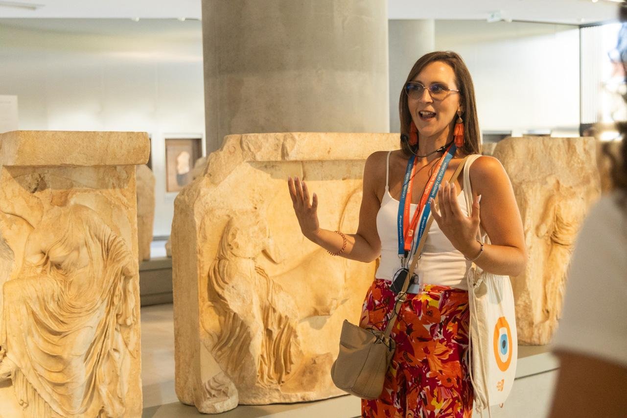 The Caryatids of the Erechtheion displayed in the Acropolis Museum Athens