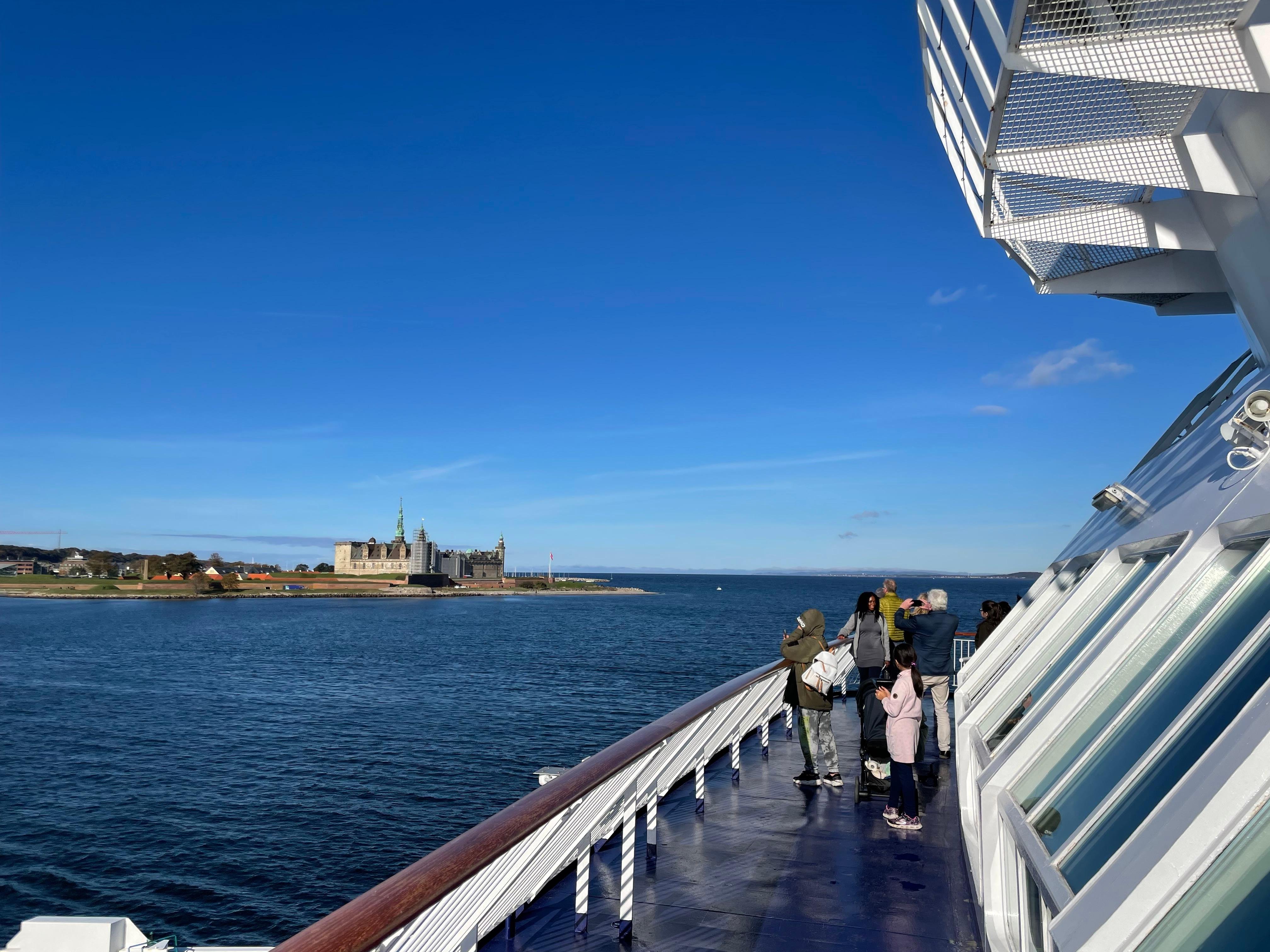 Kronborg seen across the Sound from the ferry's deck