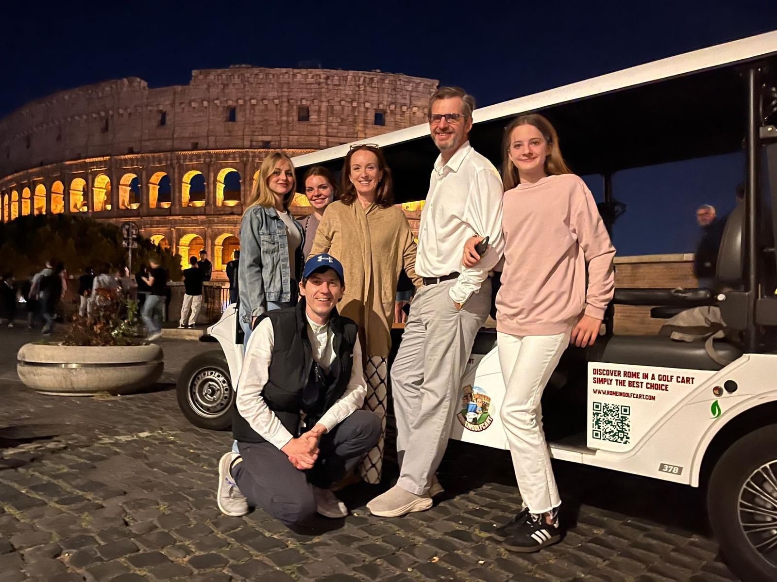 Rome: Private Nighttime Golf Cart Tour with Aperitivo