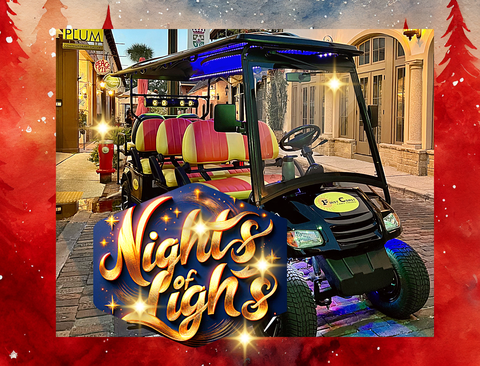 St Augustine Nights of Lights Electric Cart Tour