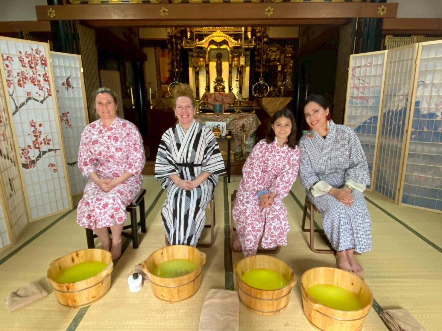 Osaka Temple Zen Tea Ceremony & Refreshing Foot Bath