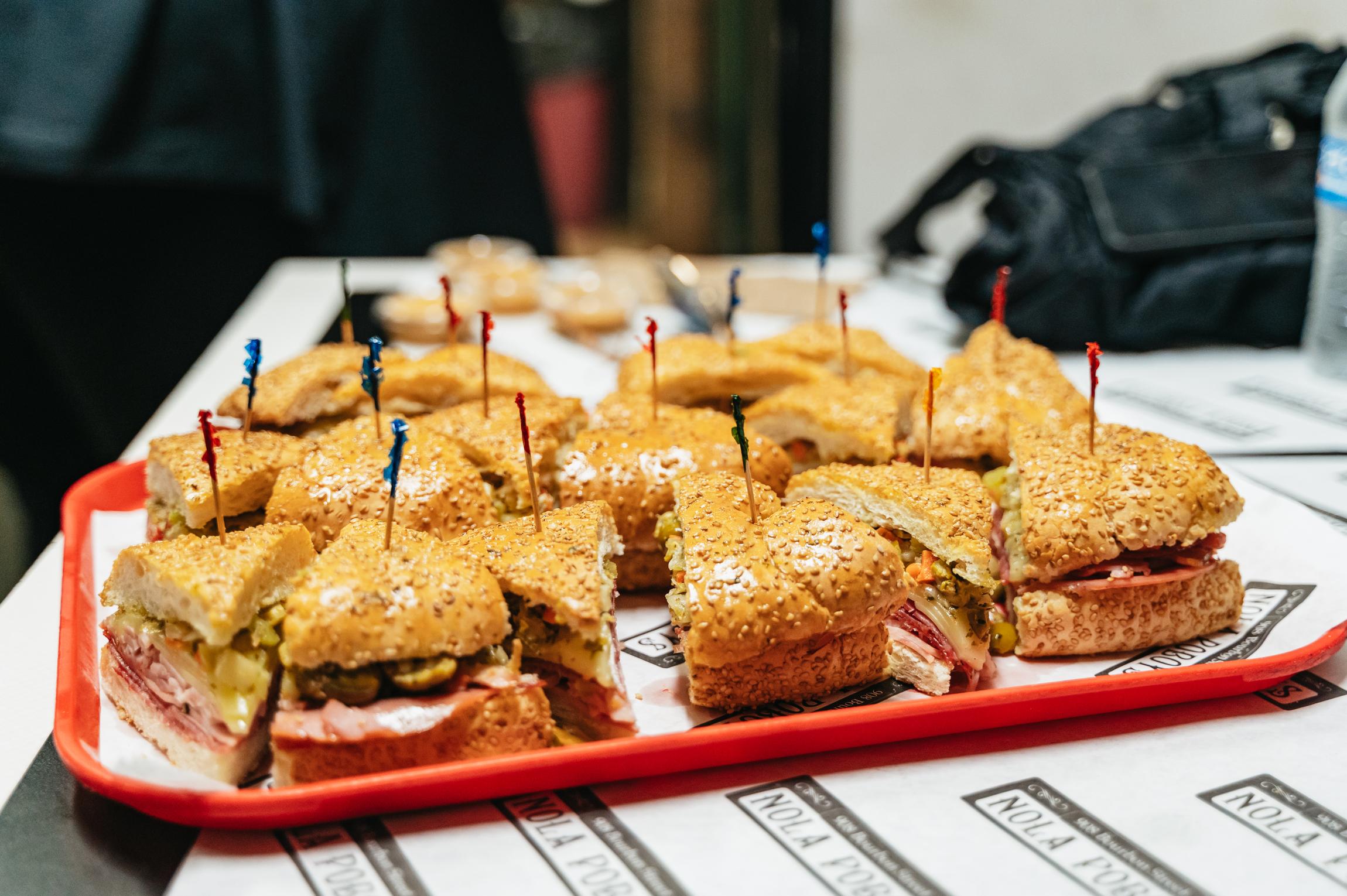 Po-boy and muffuletta sandwiches sampled on a New Orleans food and history tour