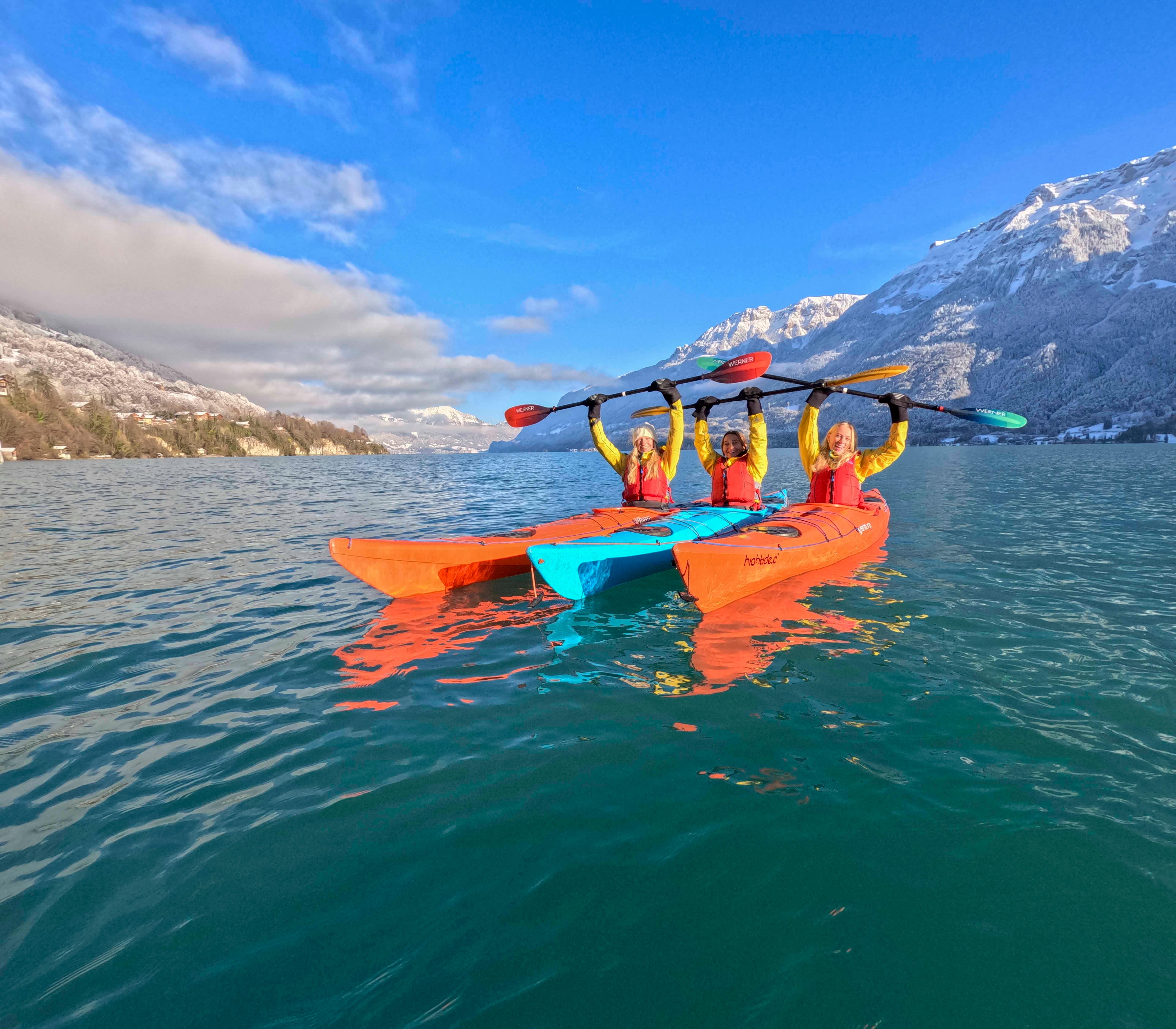 Small-Group Winter Kayaking on Lake Brienz