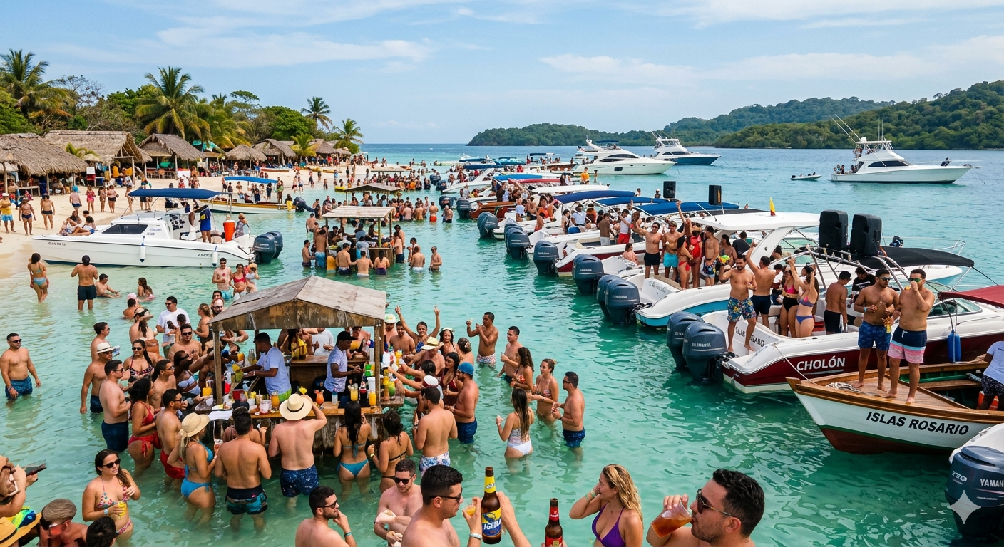 Cartagena Rosario Islands Premium Party Cruise with Open Bar