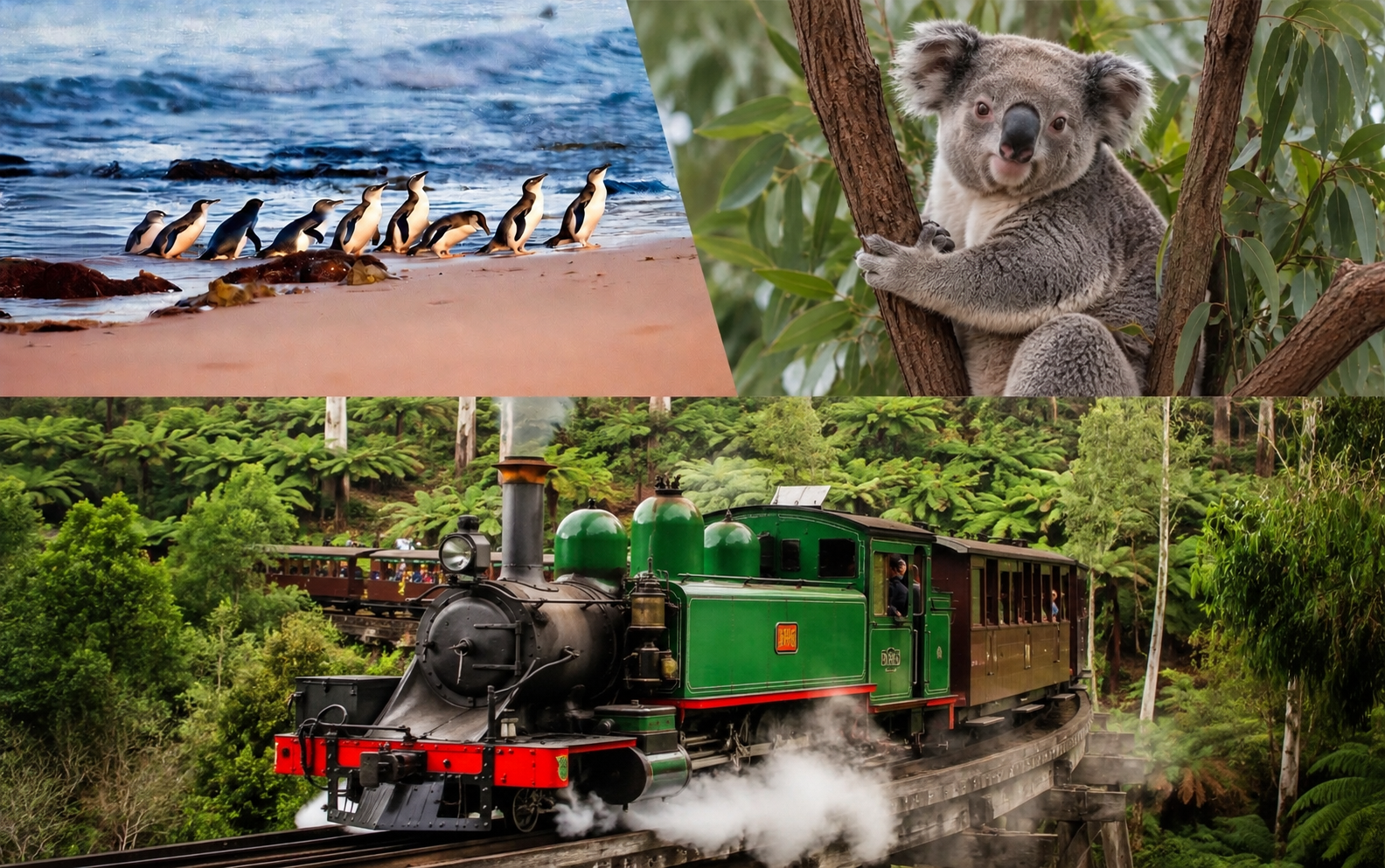 Puffing Billy, Wildlife Park & Phillip Island Penguin Parade Small-Group Tour