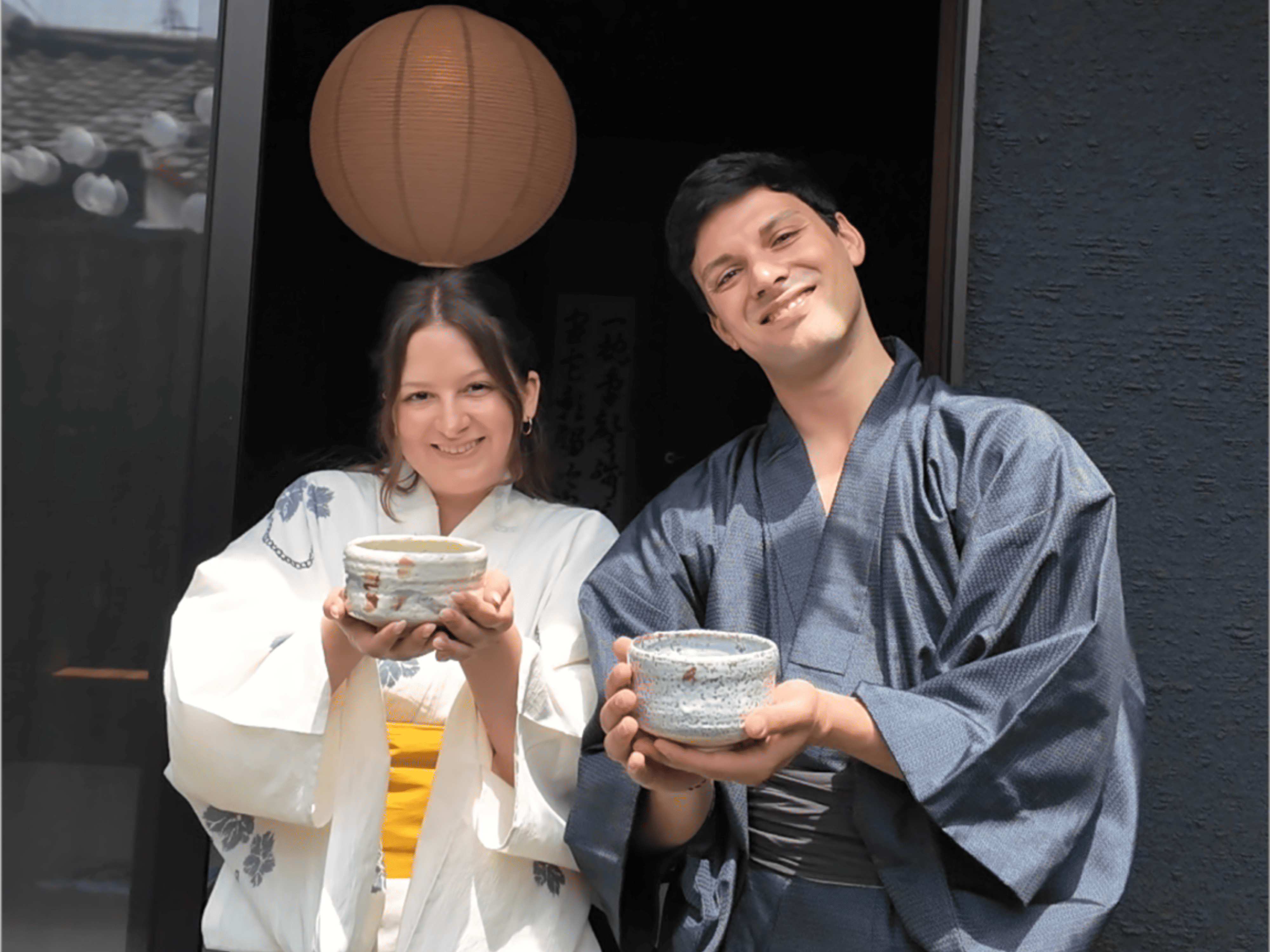 Privat upplevelse i Machiya i Kyoto: Tebjudning, kalligrafi & kimono