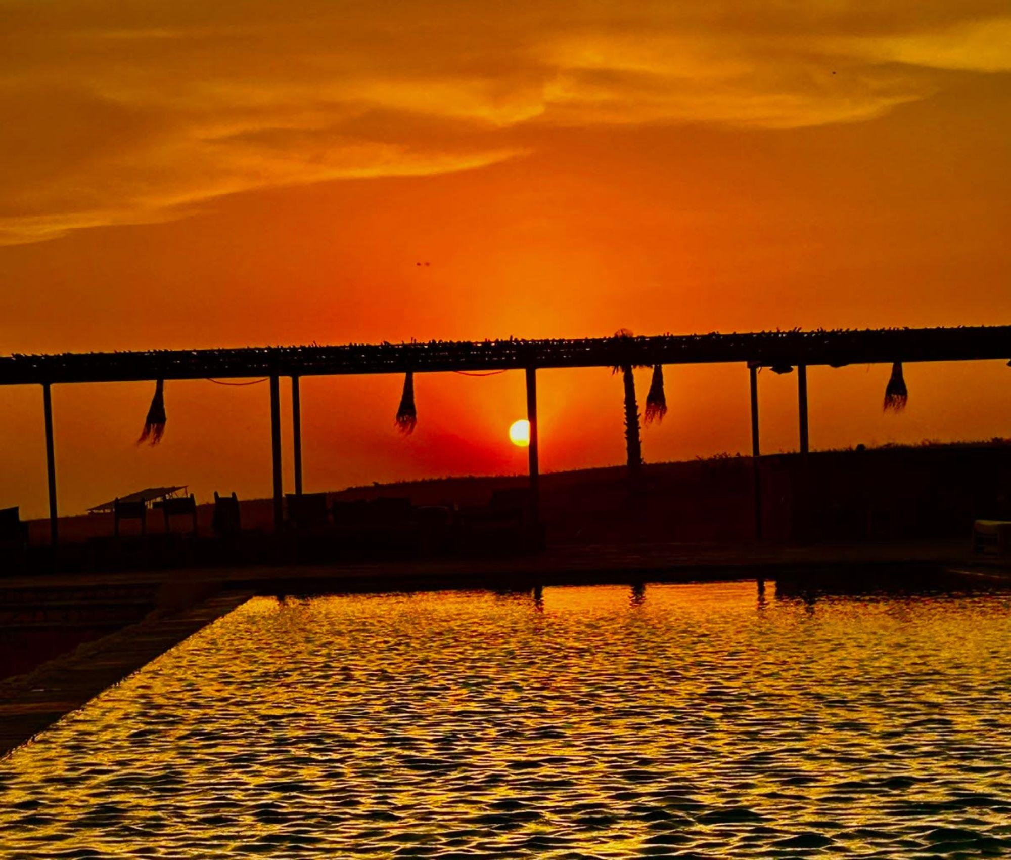 Agafay Desert Luxury Pool Day, Sunset Dinner & Fire Show