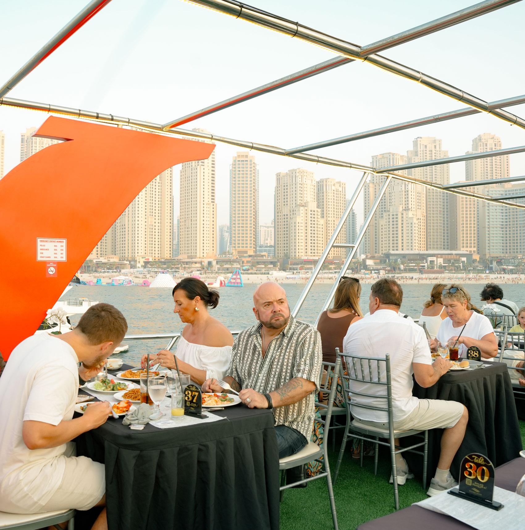 Dubai Marina Sunset & Dinner Cruise with Live Music & Open Bar
