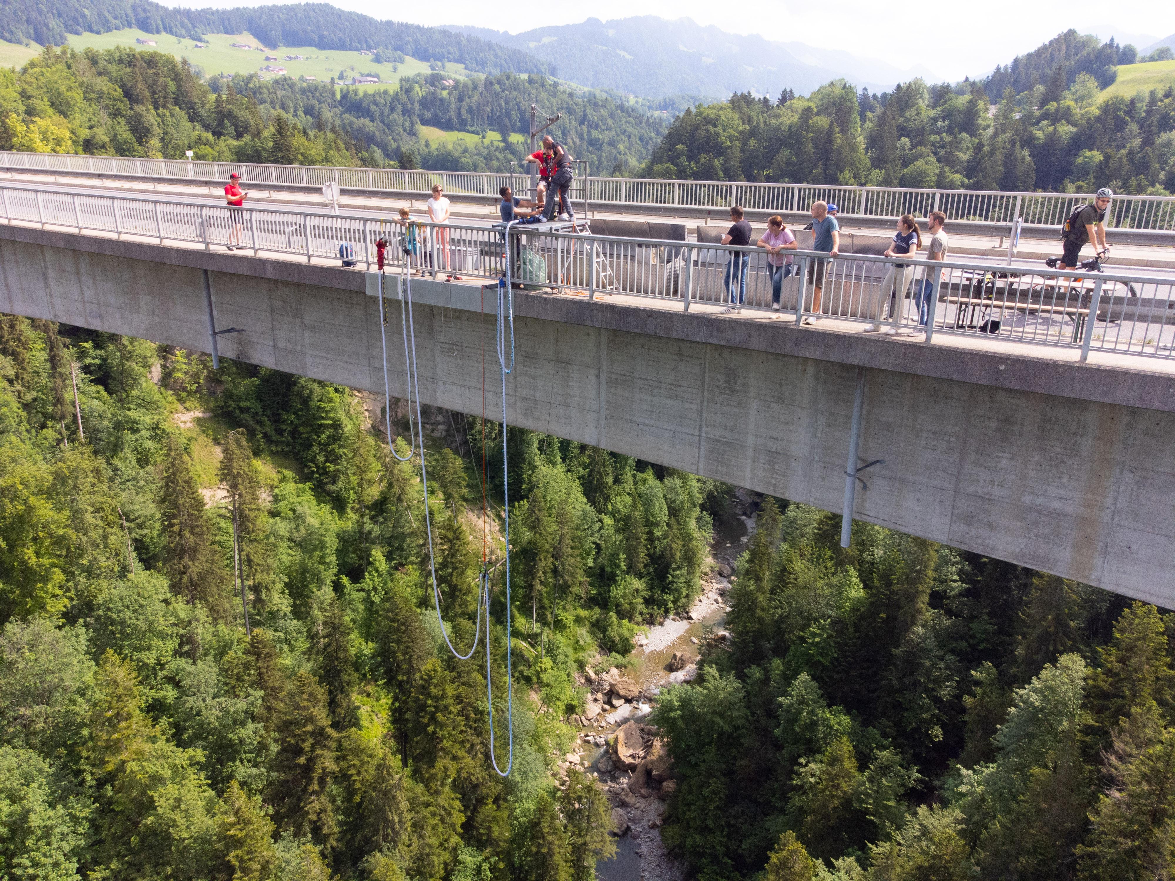 106-Meter Bungee Jump in Lingenau