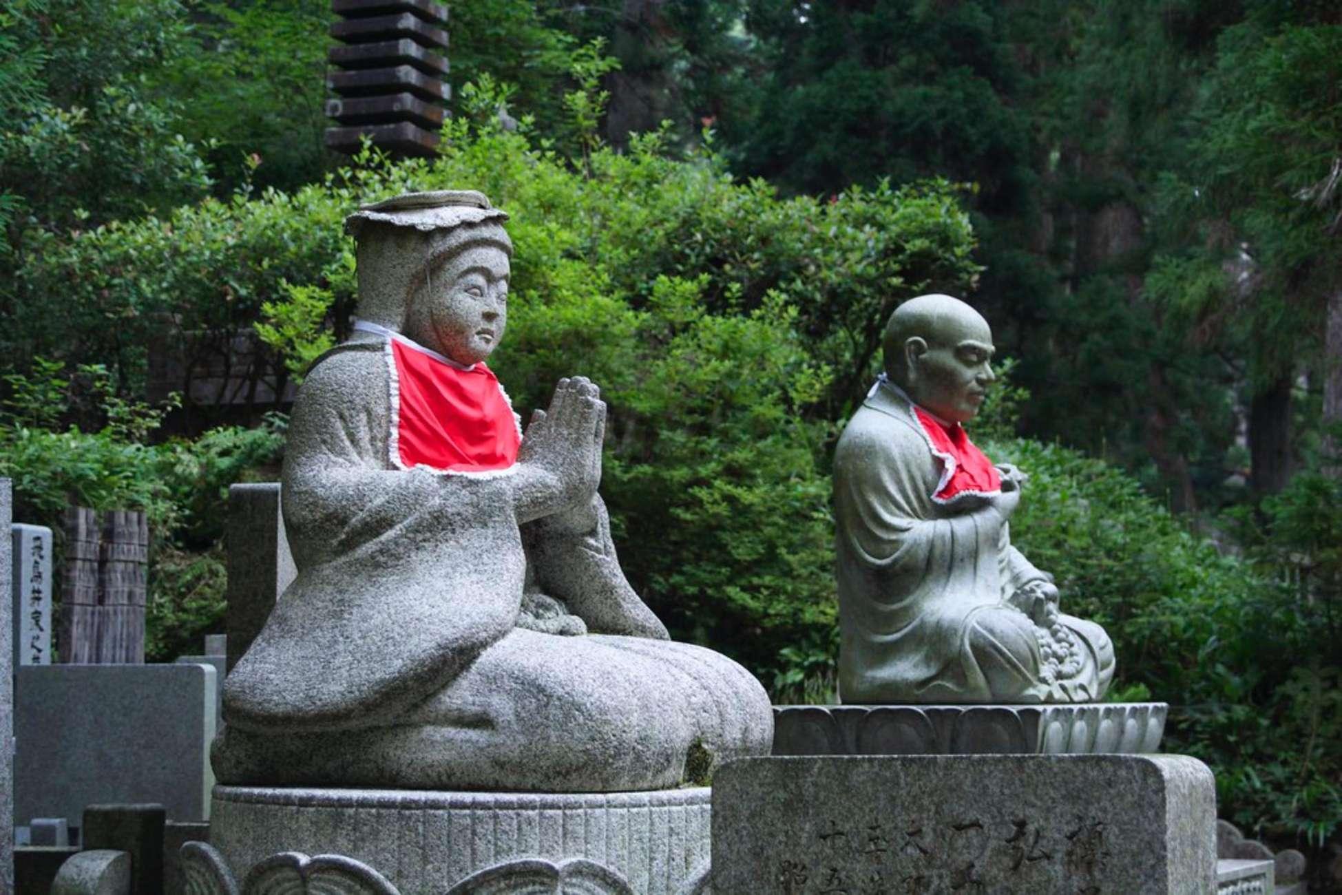 Jizo statues along the Kumano Kodo pilgrimage trail