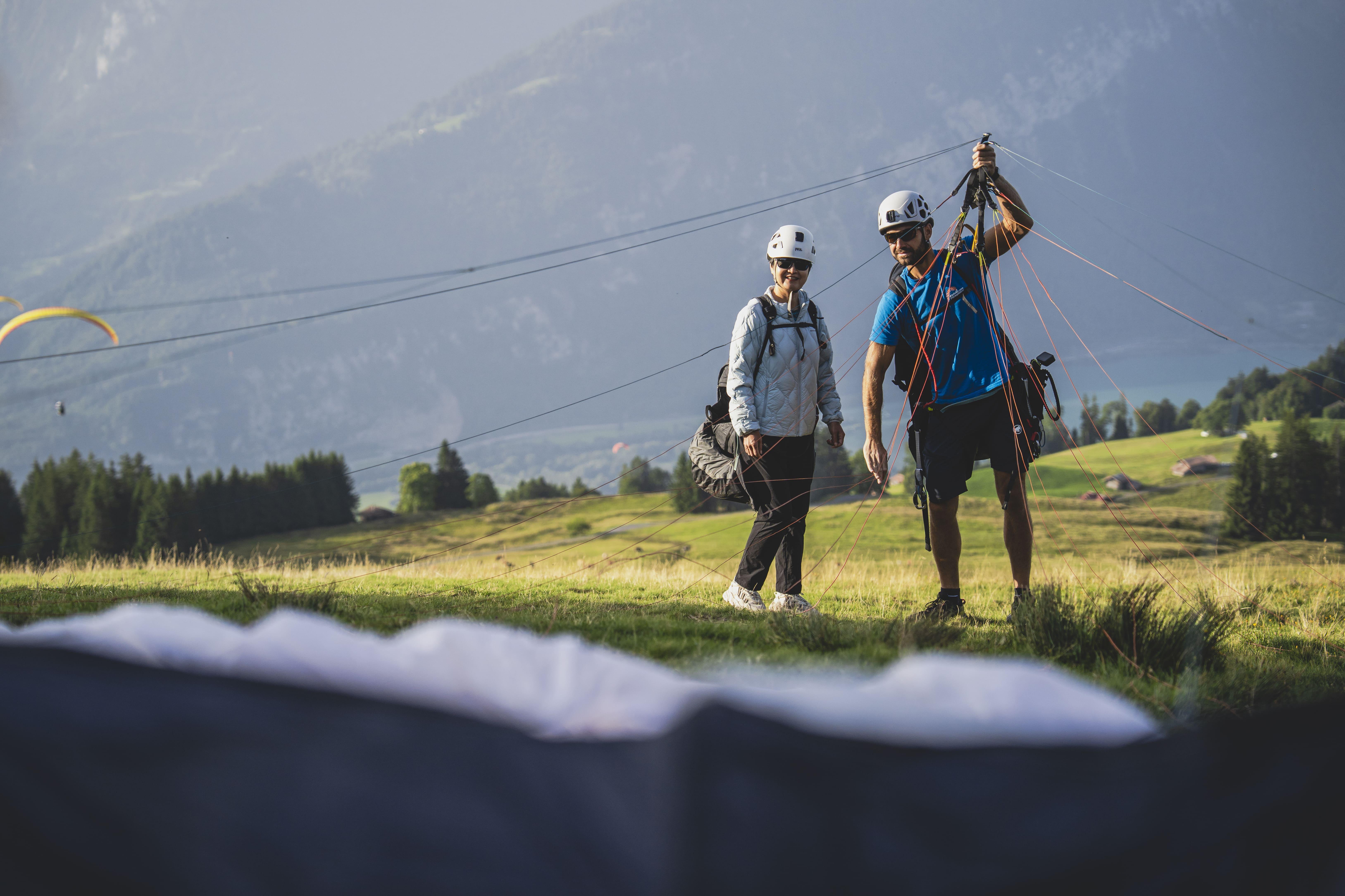 Tandem paragliding over Interlaken Bernese Oberland Switzerland alpine lakes — image 9