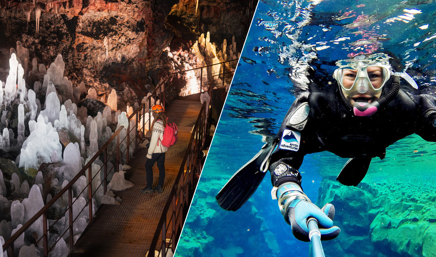 Reykjavik Lava Tunnel & Silfra Snorkeling Combo