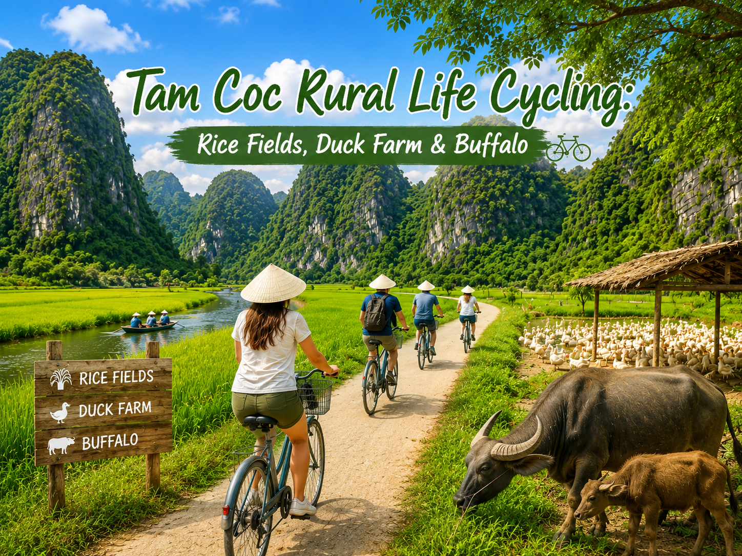 Tam Coc Hidden Bike Tour: Villages, Rice Fields & Duck Farm