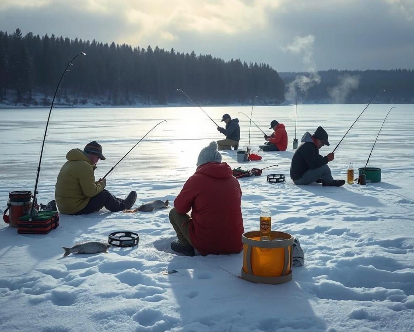 Arctic Ice Fishing & Campfire BBQ