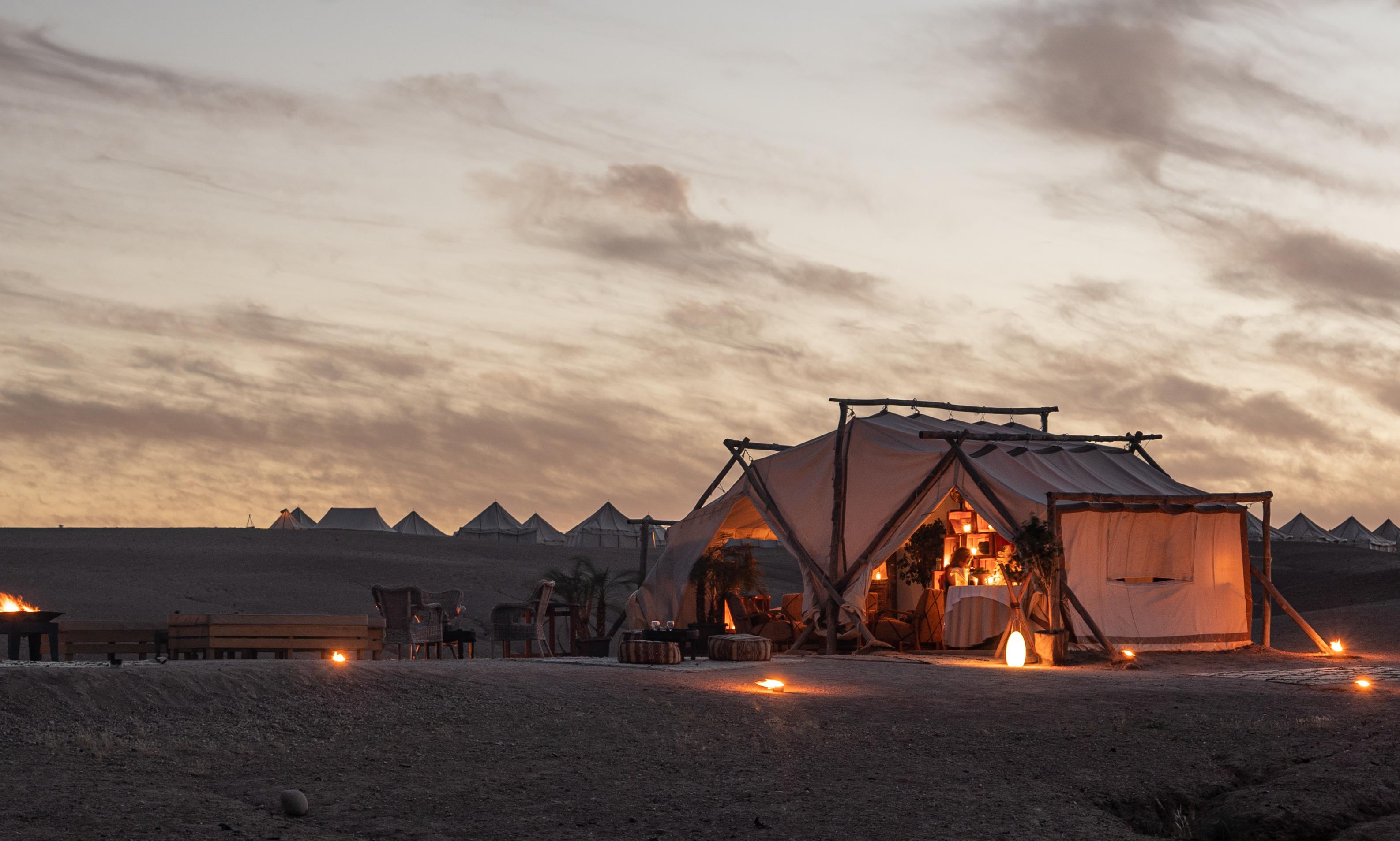 Agafay Desert Private Dinner with Live Music & Fire Show from Marrakech