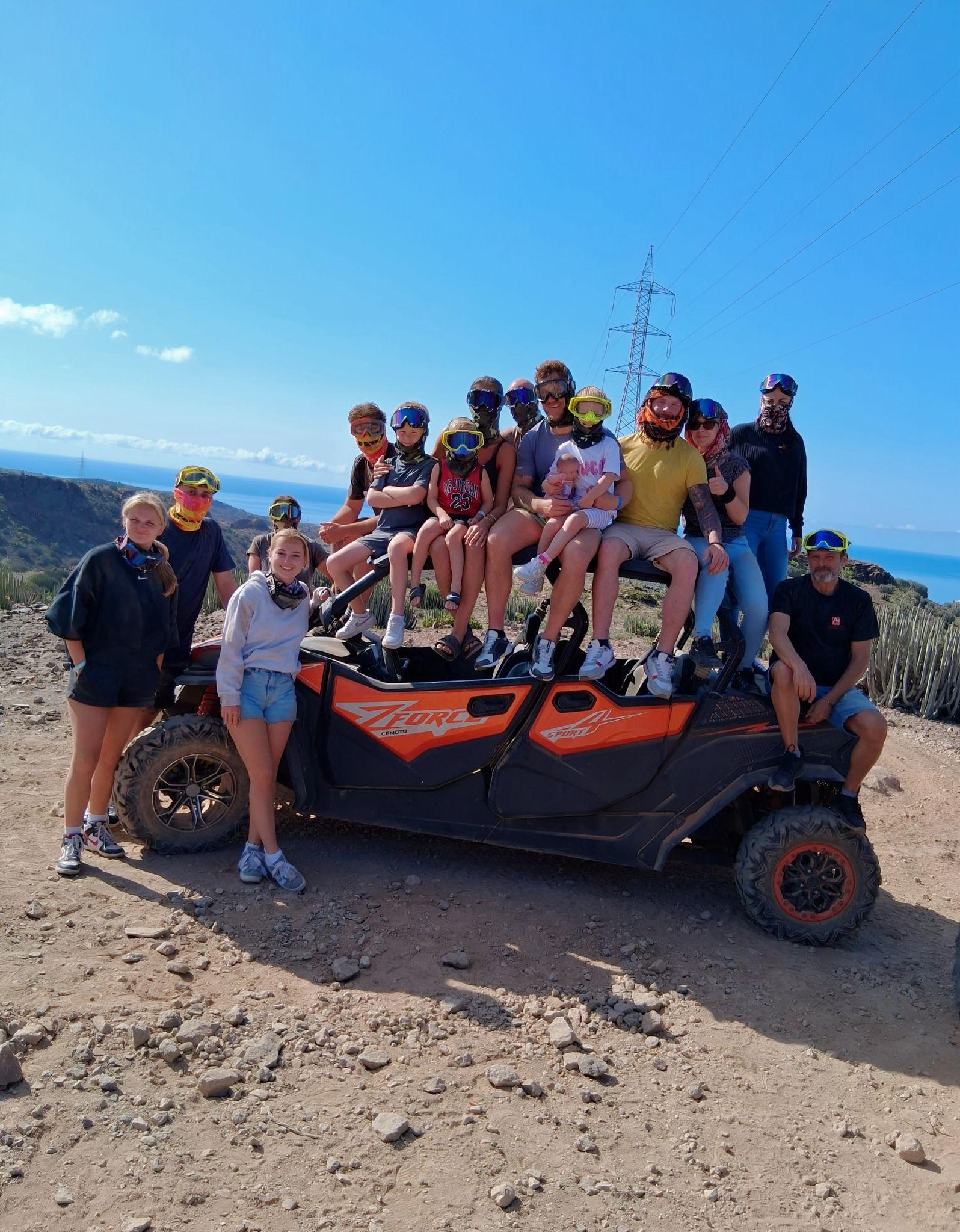 Family Off-Road Buggy Adventure at Sunset