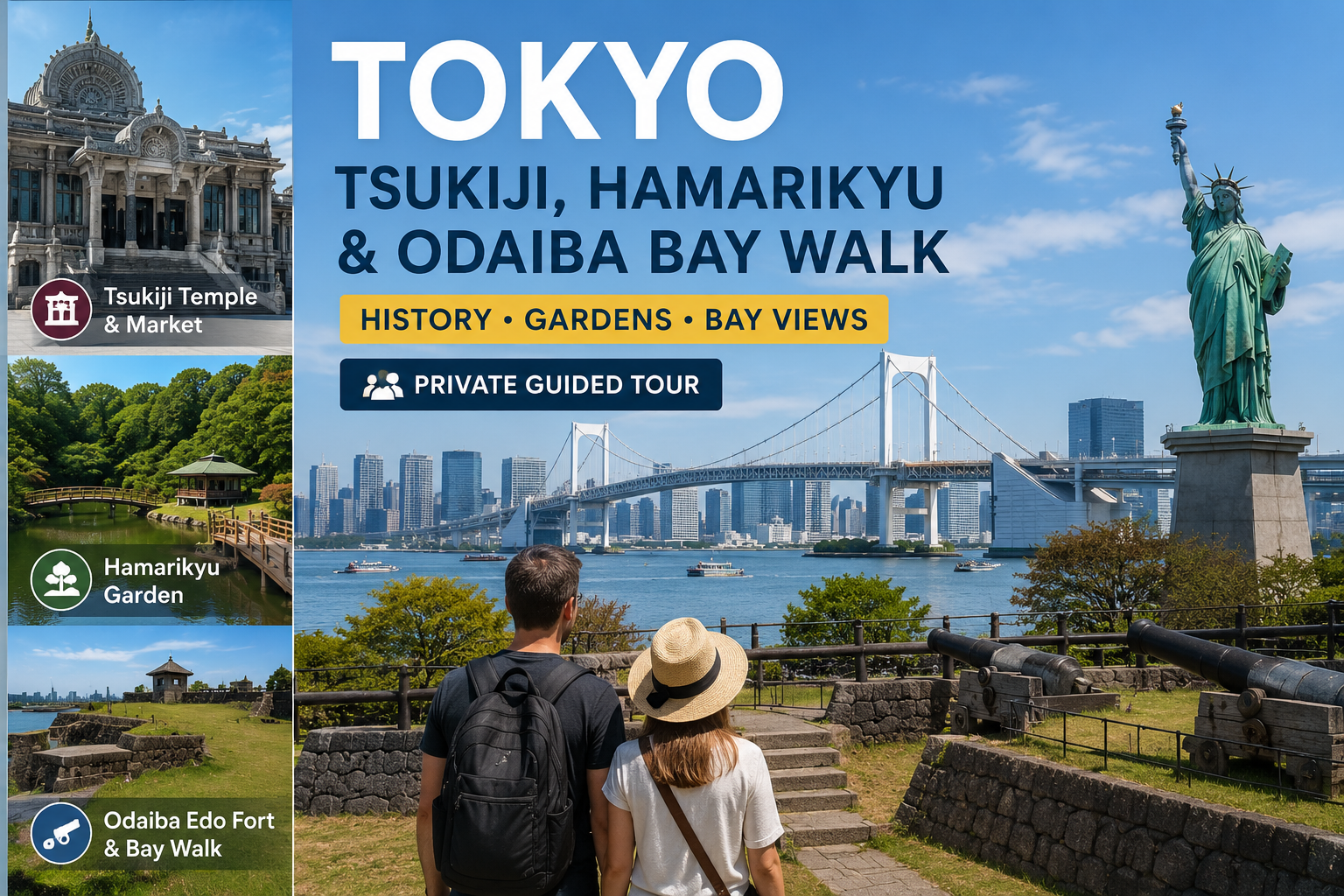 Tokyo Private Bay Walk: Tsukiji, Hamarikyu & Odaiba