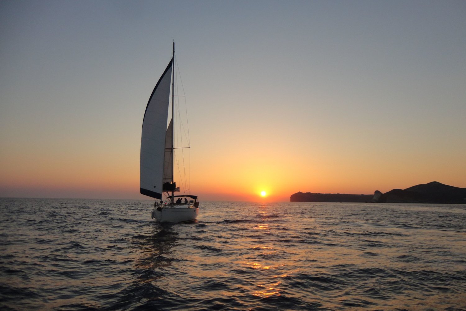 Santorini Caldera Sunset Sailing Cruise with BBQ Dinner