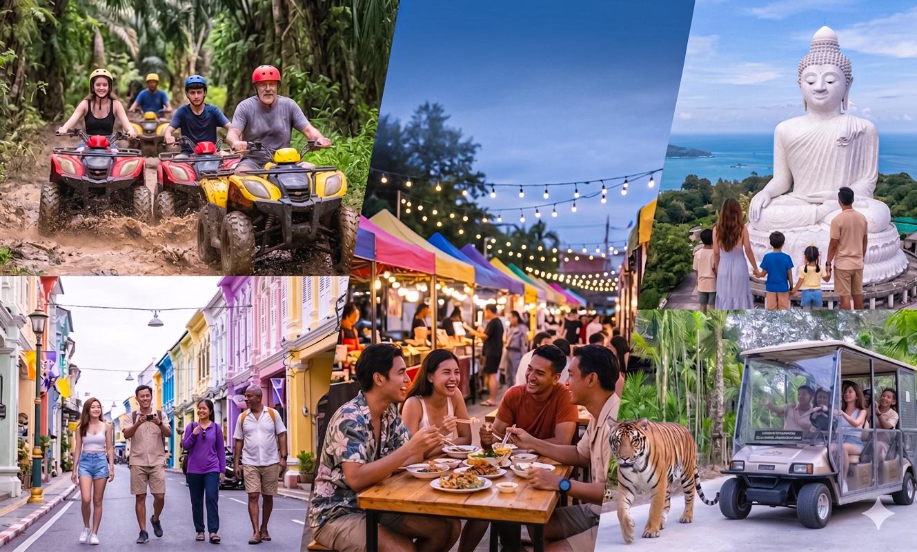 Phuket Full-Day: ATV Jungle Ride, Big Buddha, Tiger Park & Night Market