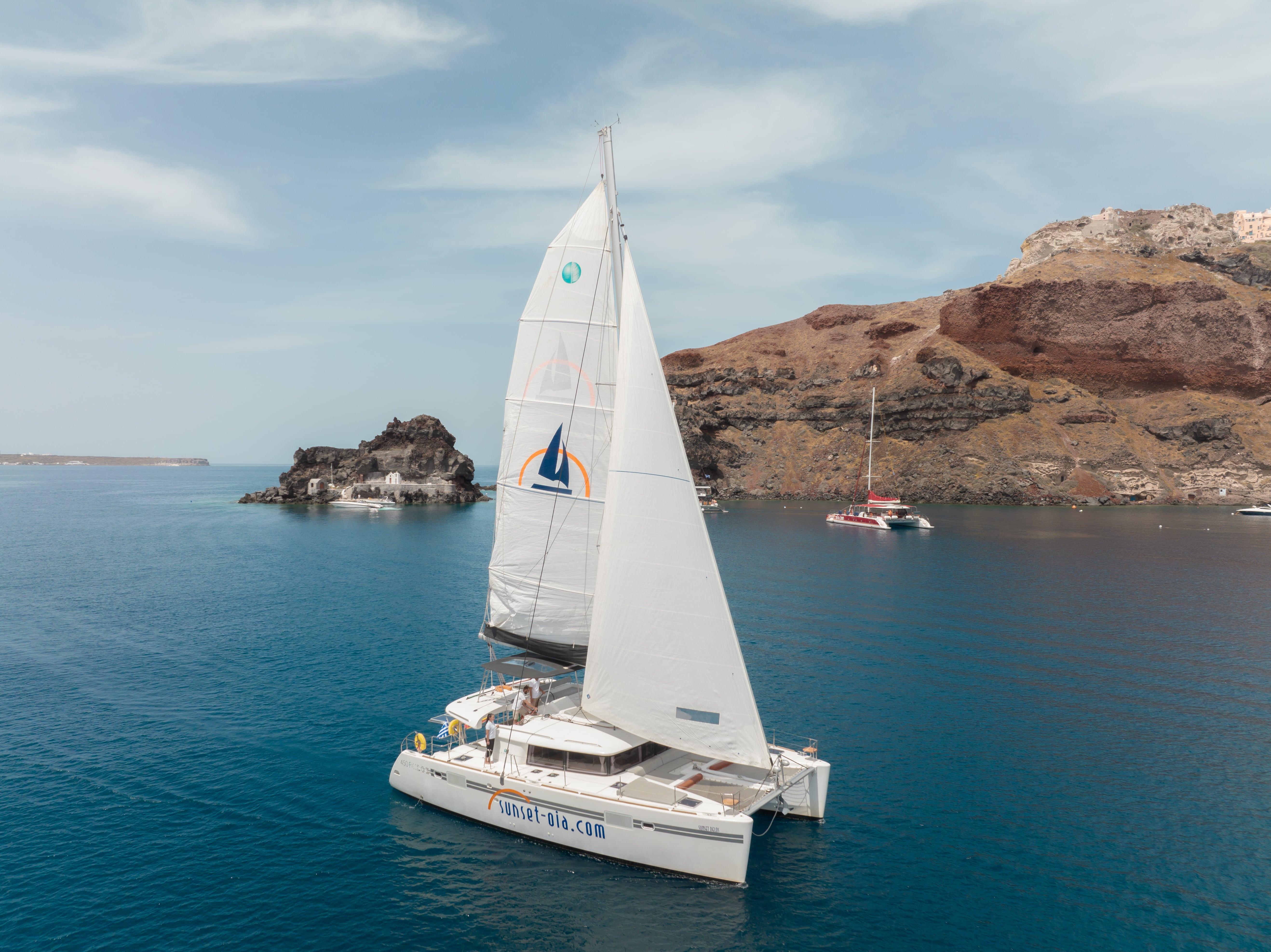 Santorini Catamaran Cruise with BBQ & Unlimited Drinks