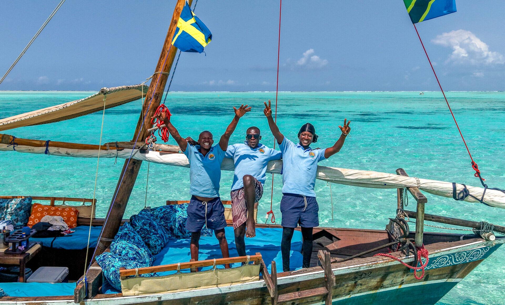 Mnemba Island Full-Day Dhow Sail: Dolphins, Snorkeling & BBQ
