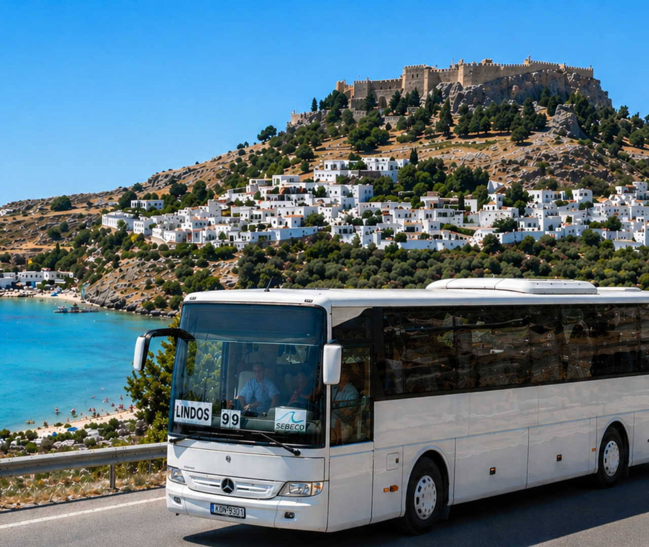Rhodes to Lindos: Full-Day Bus Tour with Free Exploration Time